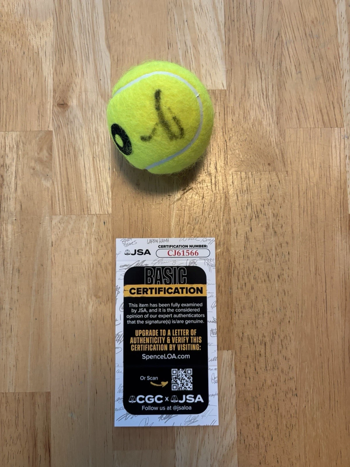 JANNIK SINNER SIGNED AUSTRALIAN OPEN AO TENNIS BALL  2025 FINALS WINNER! JSA COA