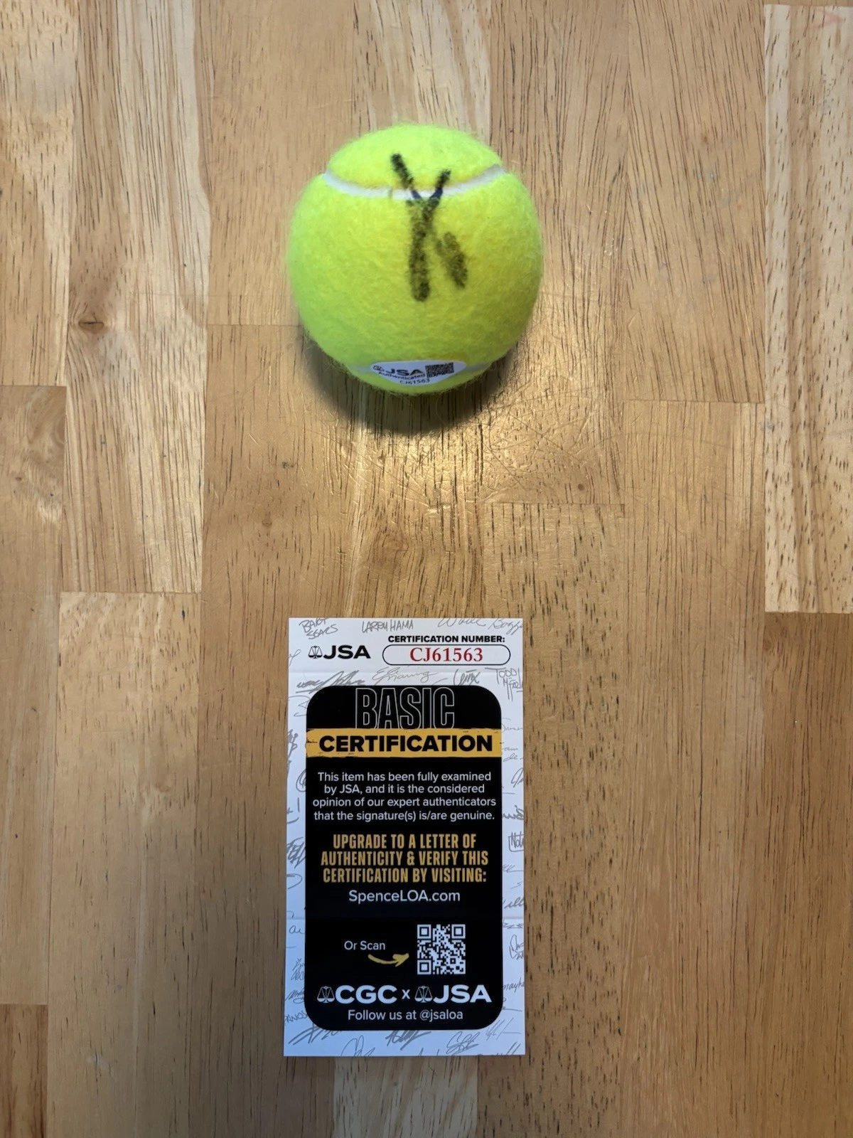 Jannik Sinner Signed Penn 3 Tennis Ball JSA