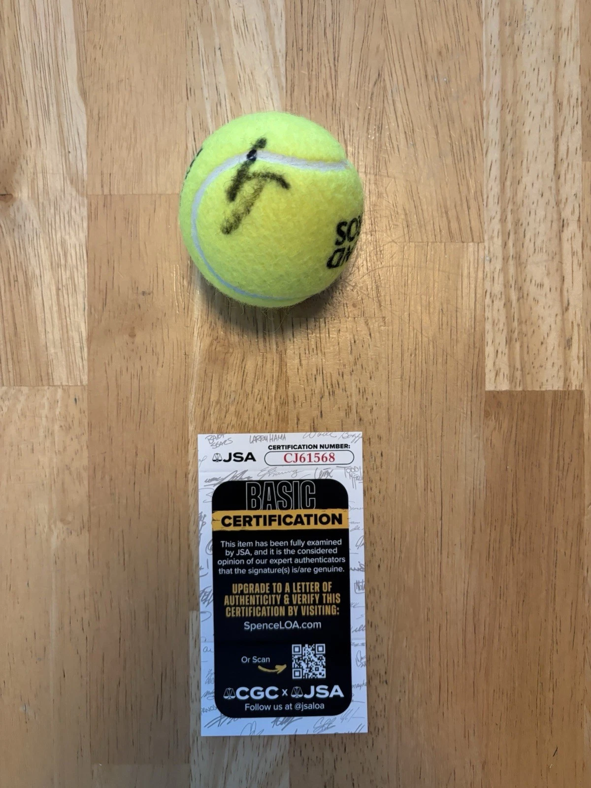 JANNIK SINNER SIGNED Roland Garros  Autographed Tennis Ball JSA COA