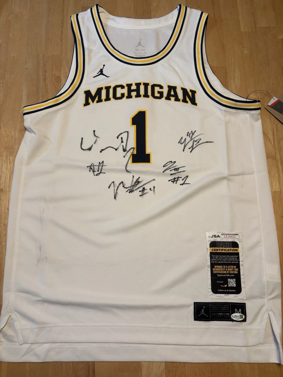 2026 Michigan Wolverines Signed Authentic Jersey Yaxel Dusty Gale ++. JSA Coa
