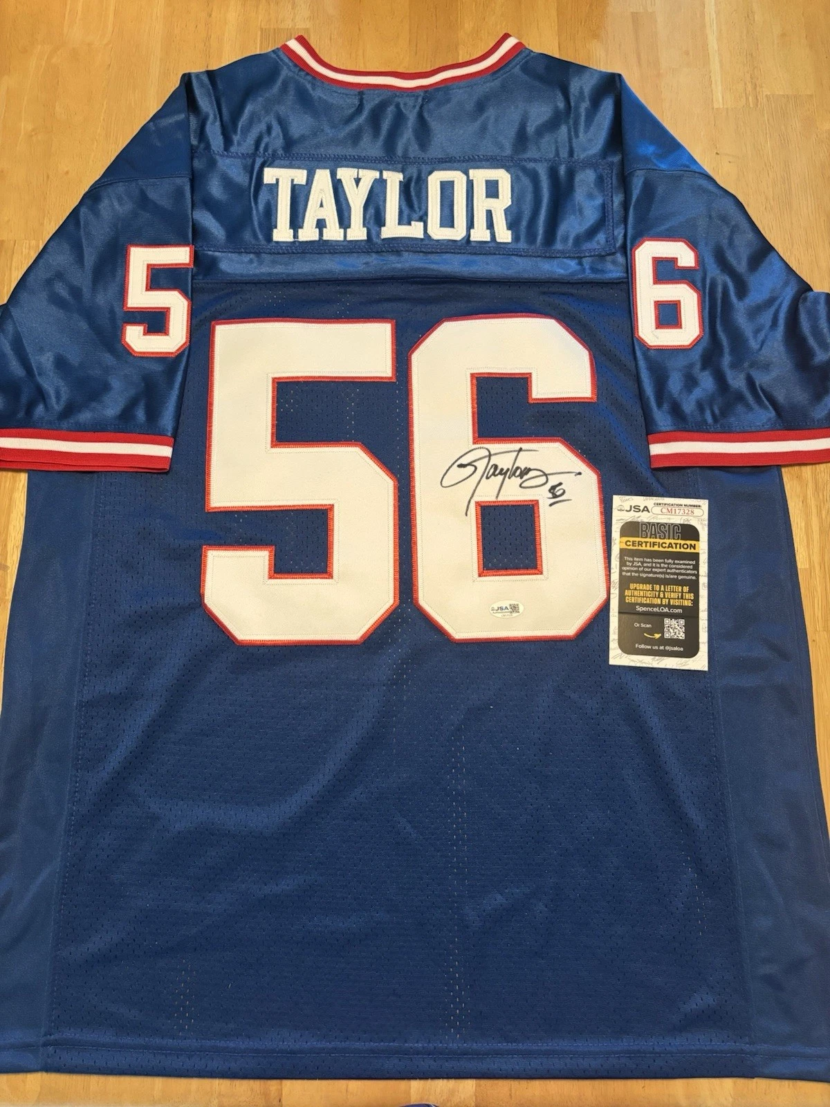 Lawrence Taylor New York Giants Autographed Jersey SB Champs JSA COA