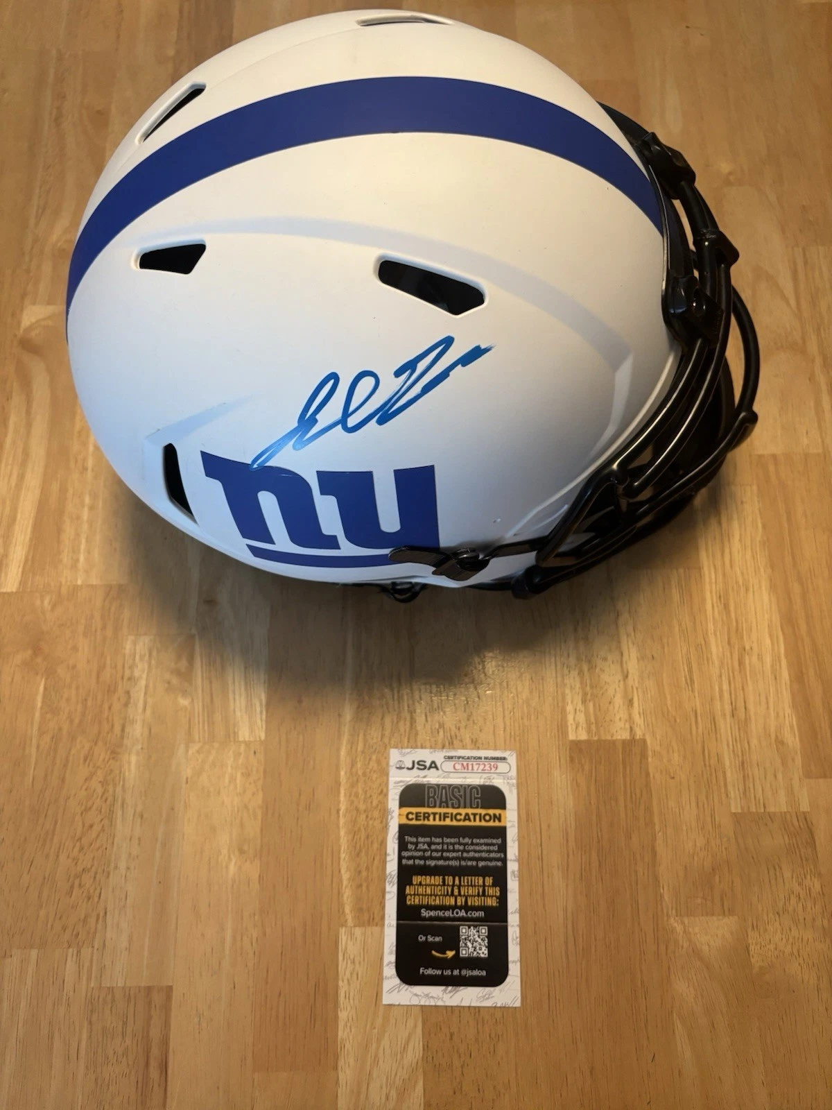 Jaxson Dart Signed Autographed Authentic New York Giants Speed Flex Helmet. JSA
