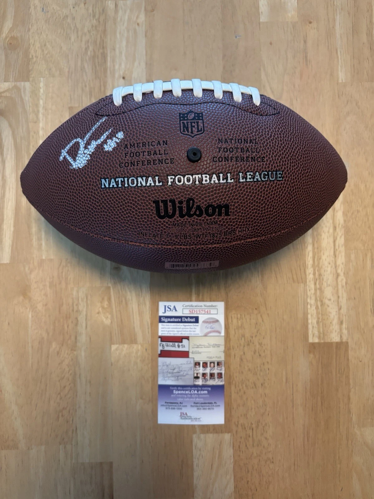 Darian Mensah Signed Autographed Football. Miami Hurricanes. JSA Coa Rare