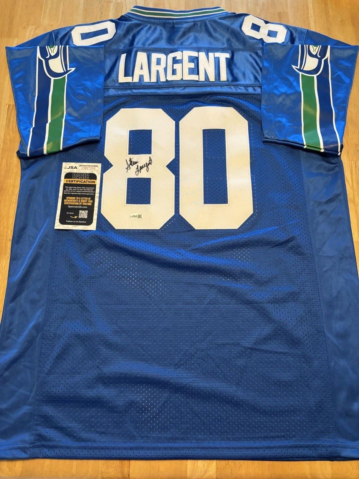 Steve Largent Seattle Seahawks Autographed Signed Jersey JSA Coa. HOF