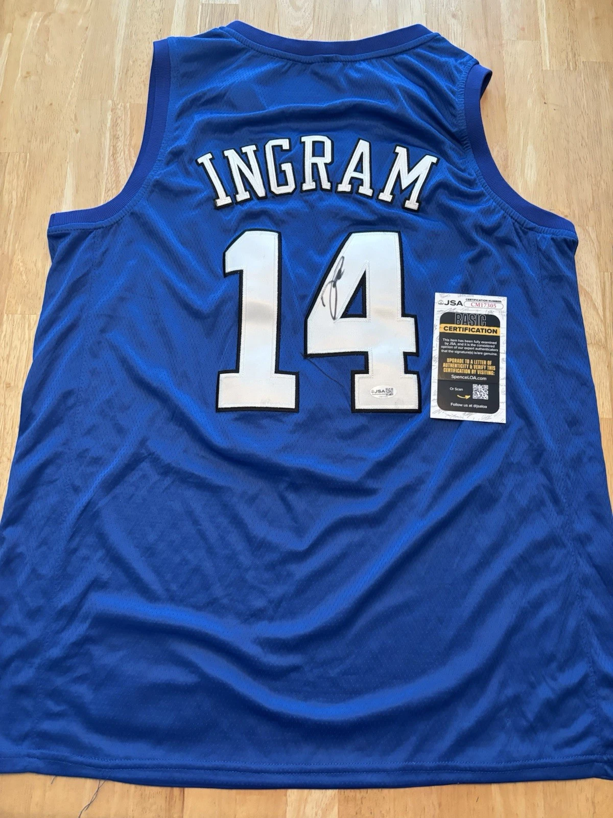 Brandon Ingram Duke Blue Devils Autograph Signed Autographed Jersey! JSA Coa