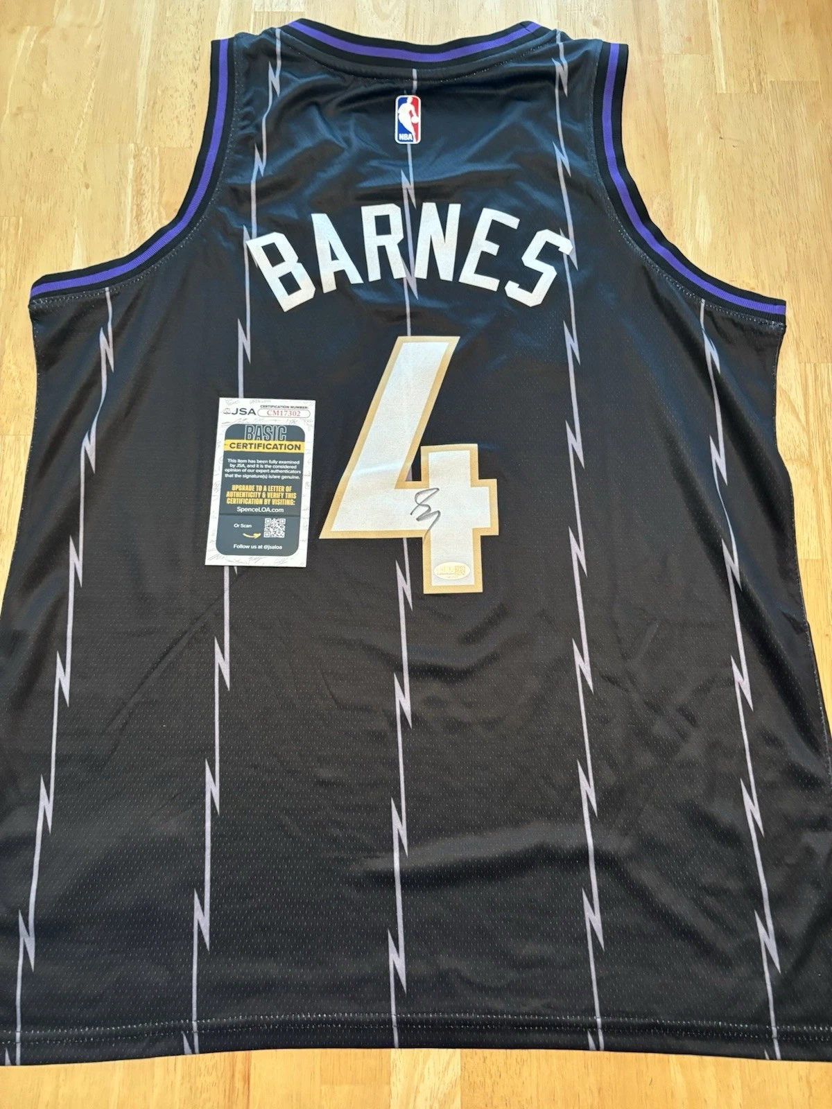 Scottie Barnes Toronto Raptors Autographed Signed  Jersey . JSA COA