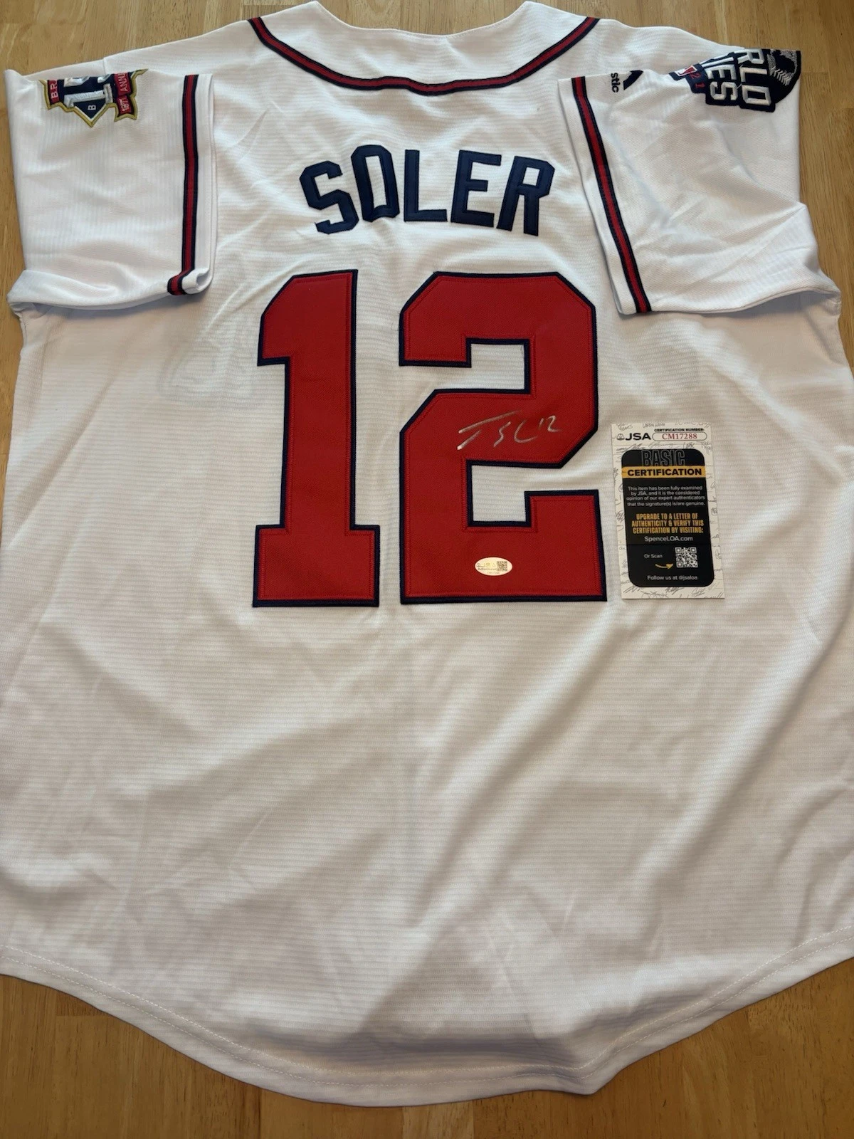 Jorge Soler Signed Autographed Atlanta Braves World Series Jersey. JSA Coa