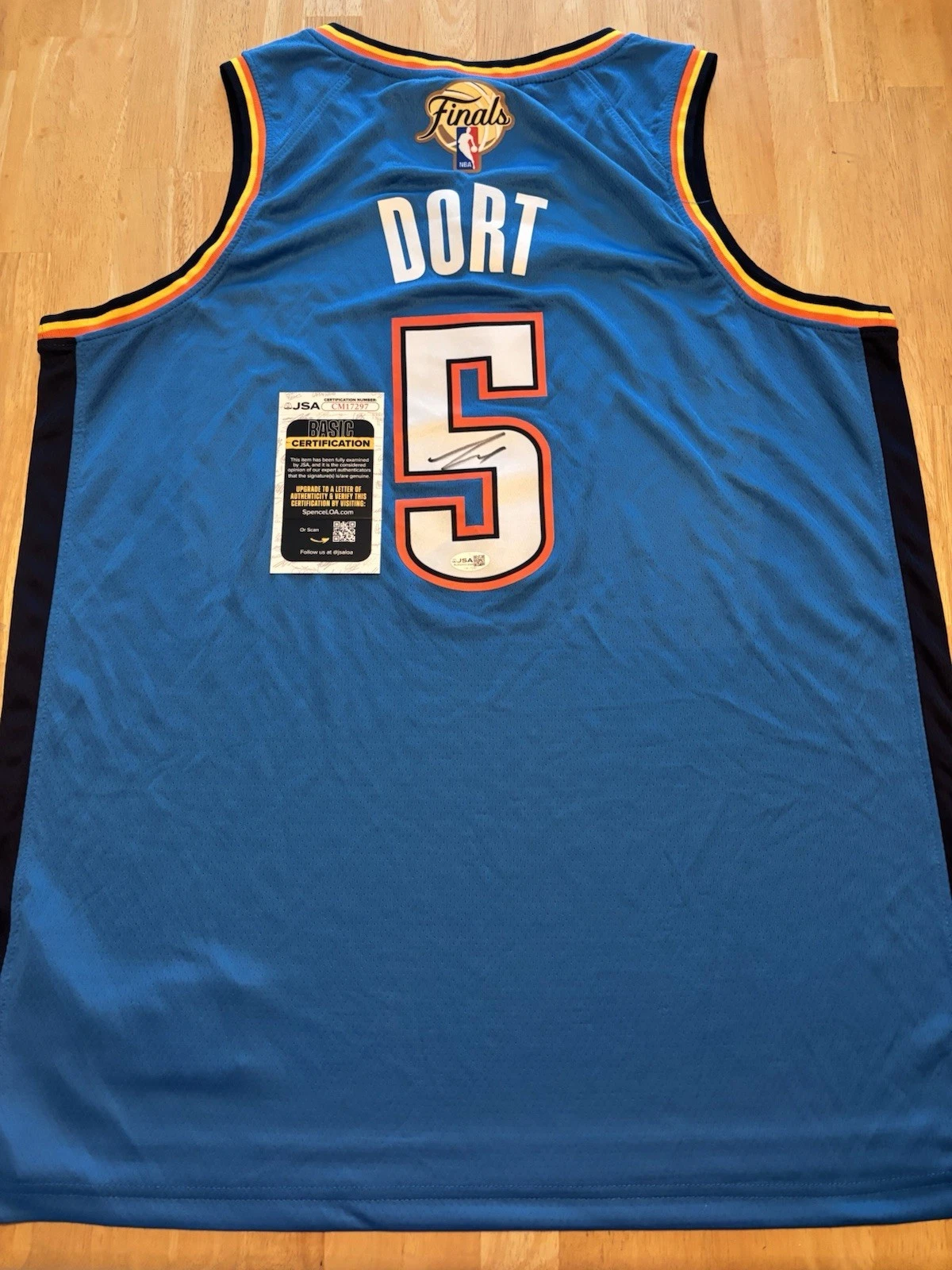 Luguentz Dort Signed Autographed Oklahoma City Thunder Jersey JSA Coa