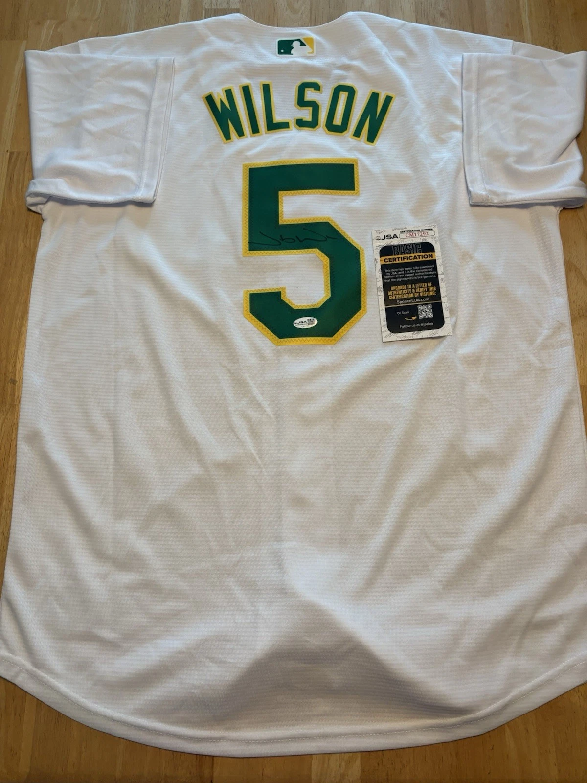 Jacob Wilson Signed Autographed Oakland  Athletics Jersey. JSA Coa