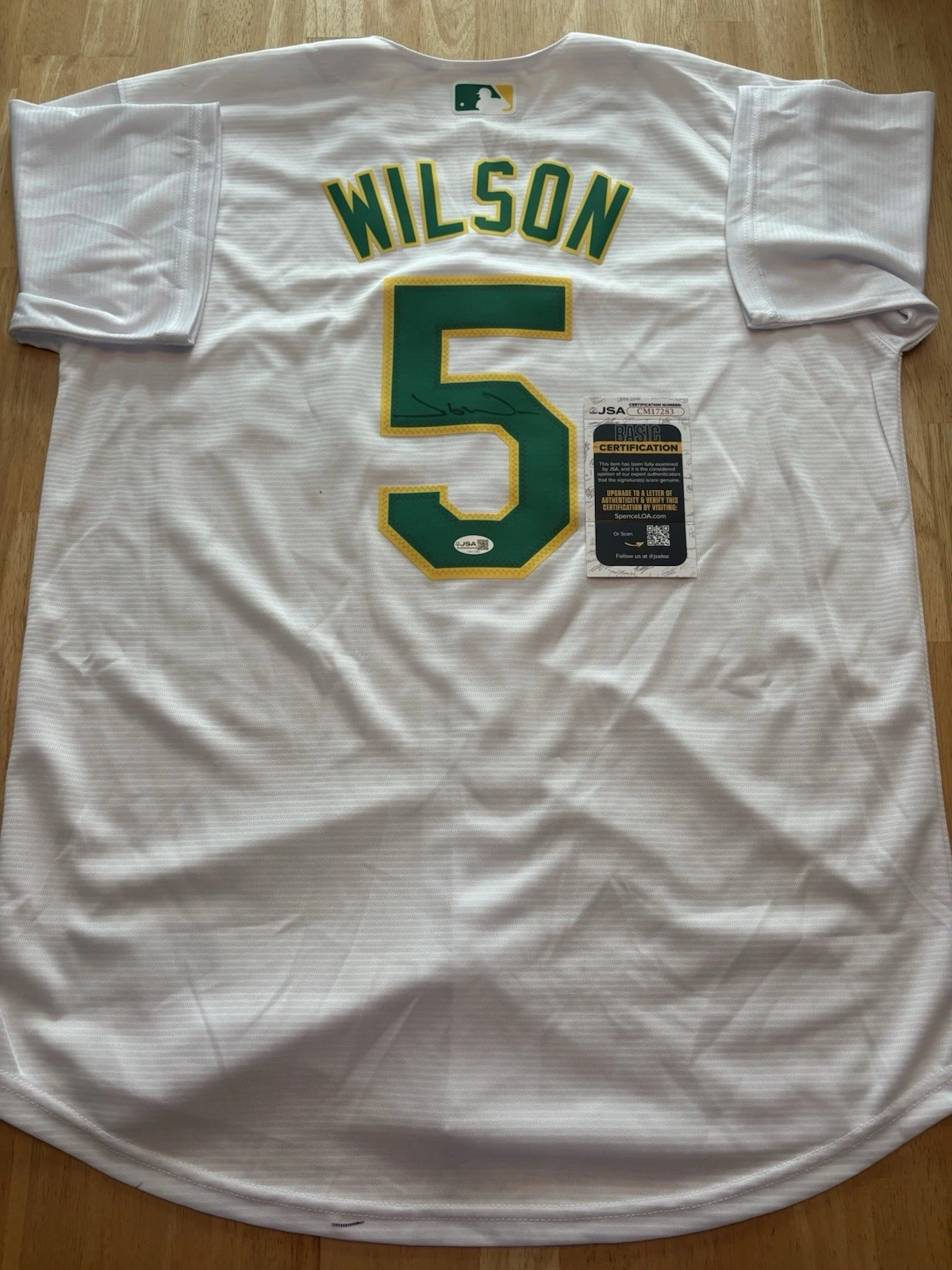 Jacob Wilson Signed Autographed Oakland  Athletics Jersey. JSA Coa