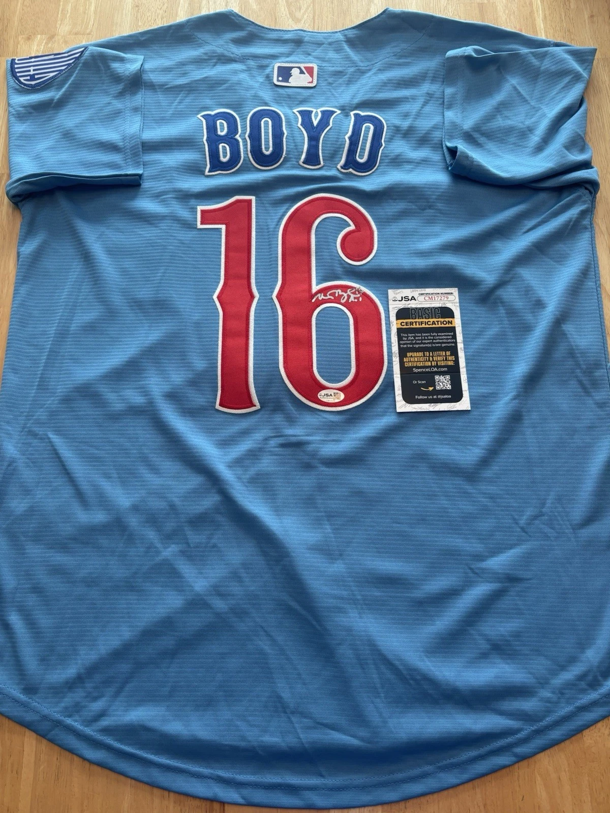 Matthew Boyd Signed Autographed Chicago Cubs Jersey. JSA Coa. Rare