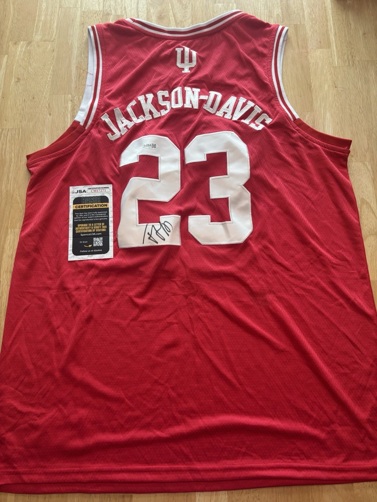 Trayce Jackson Davis Signed Autographed Indiana University  Jersey Jsa Coa