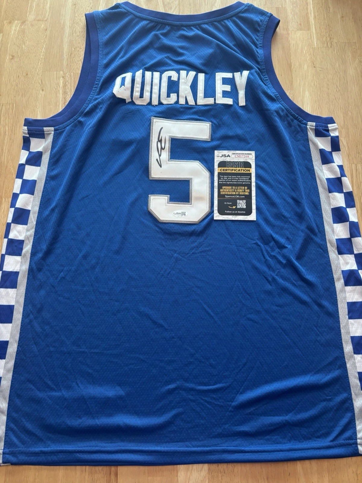 Immanuel Quickley Kentucky Wildcats Autographed Signed Jersey Raptors JSA COA