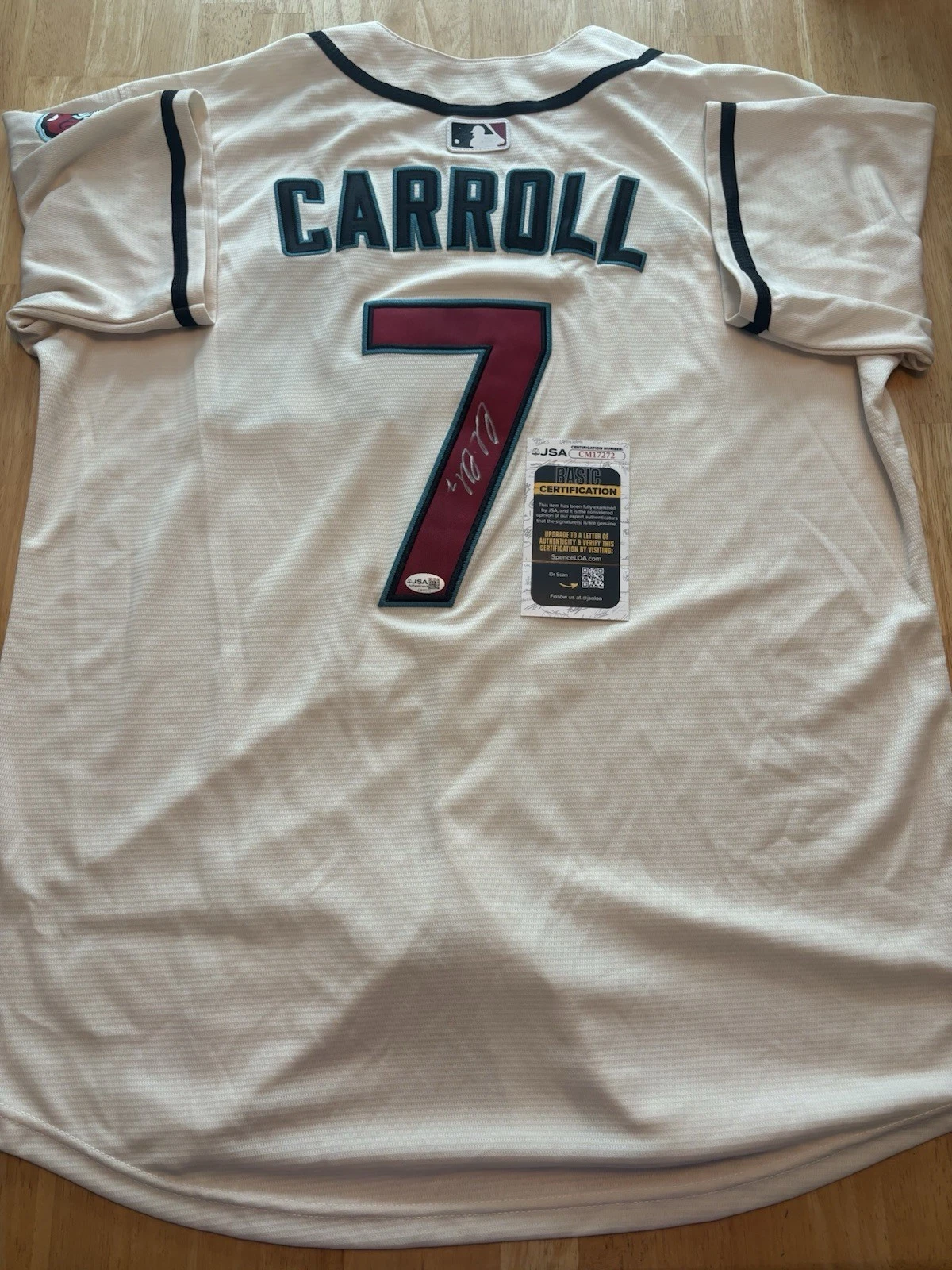 Corbin Carroll Signed Autographed Arizona Diamondbacks Jersey JSA COA