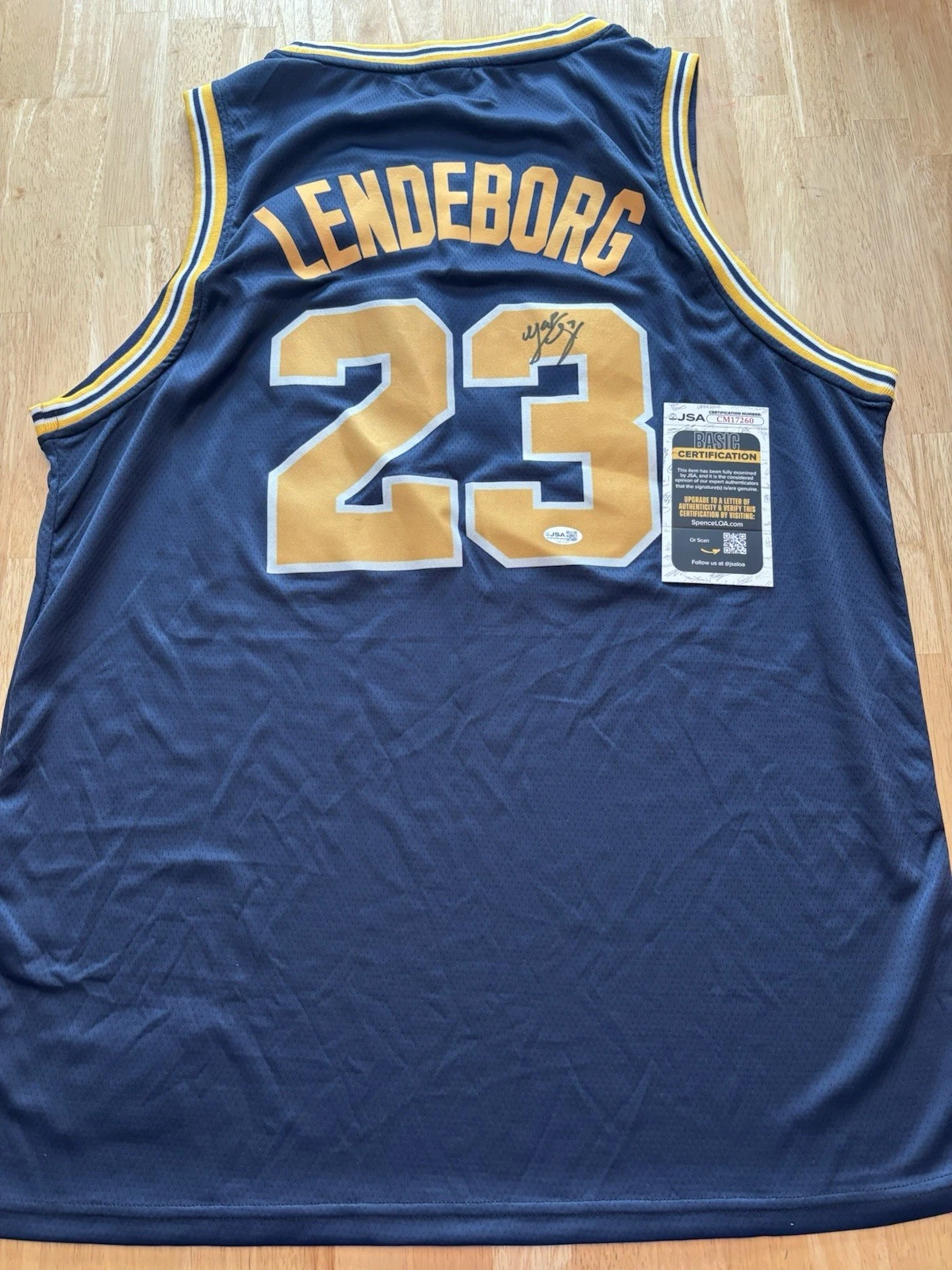 YAXEL LENDEBORG signed autographed MICHIGAN WOLVERINES Jersey. Jsa Coa . Champs!