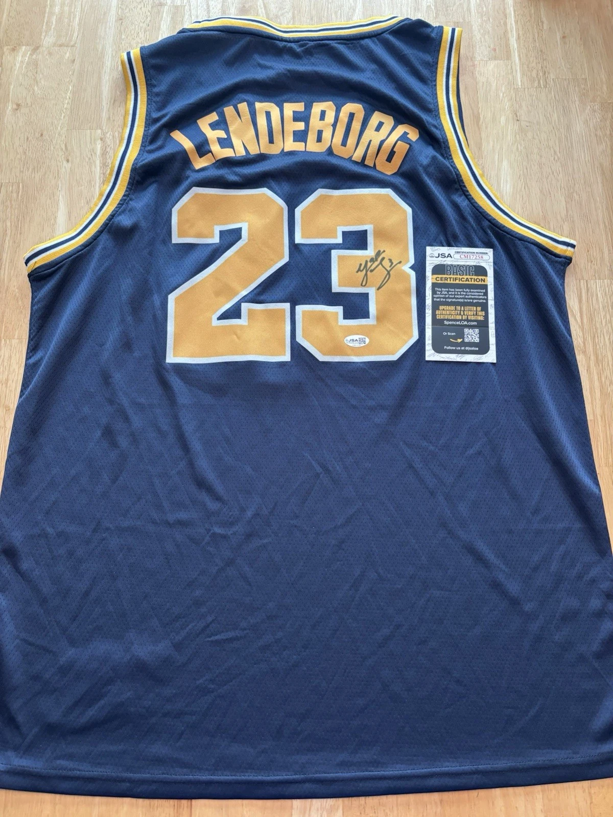 YAXEL LENDEBORG signed autographed MICHIGAN WOLVERINES Jersey. Jsa Coa . Champs!