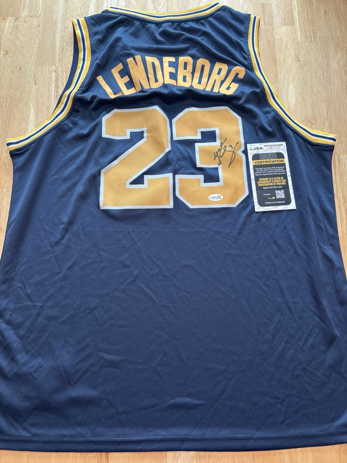 YAXEL LENDEBORG signed autographed MICHIGAN WOLVERINES Jersey. Jsa Coa . Champs!