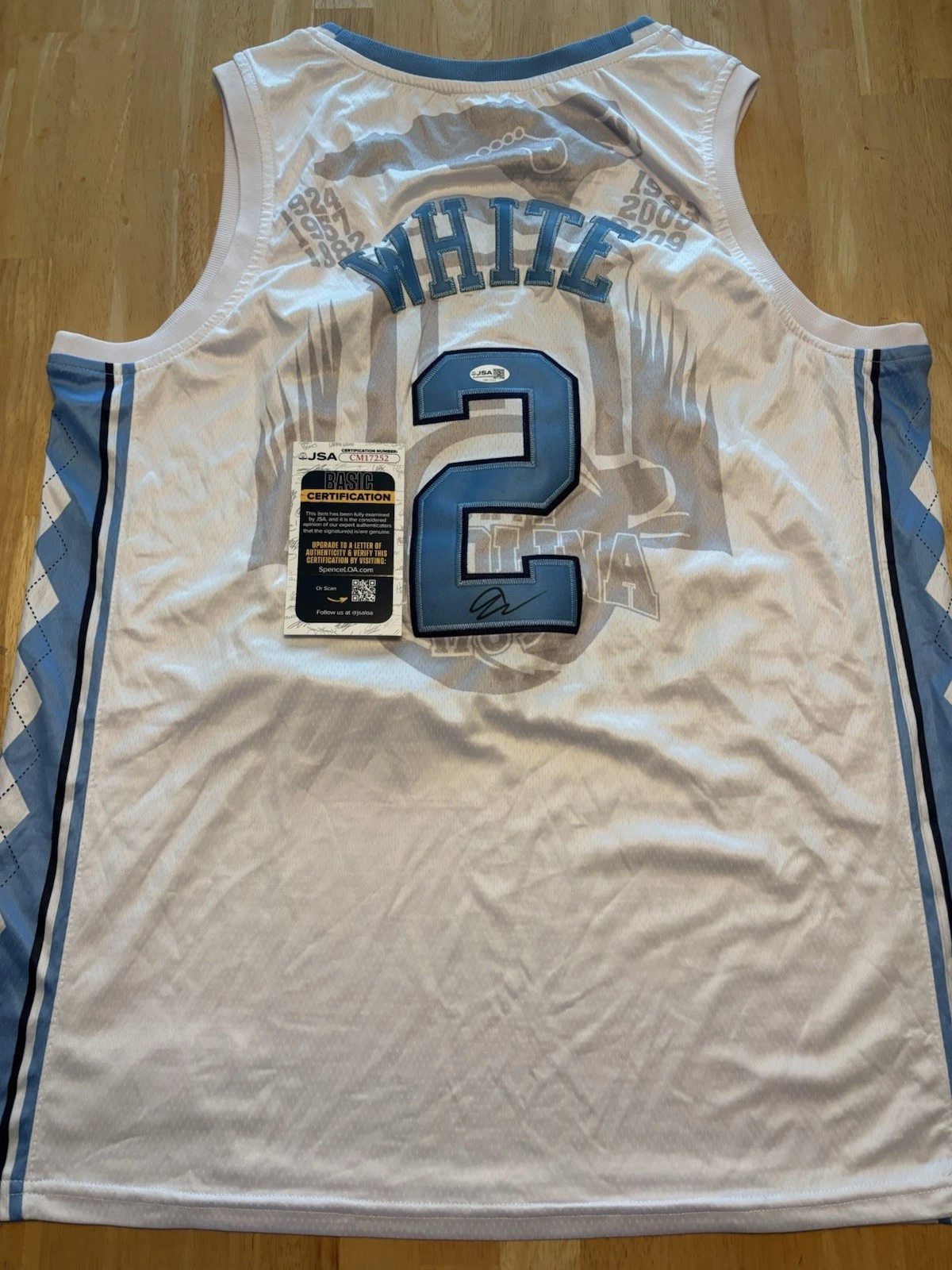 Coby White signed autographed North Carolina Tar Heels jersey. JSA Coa