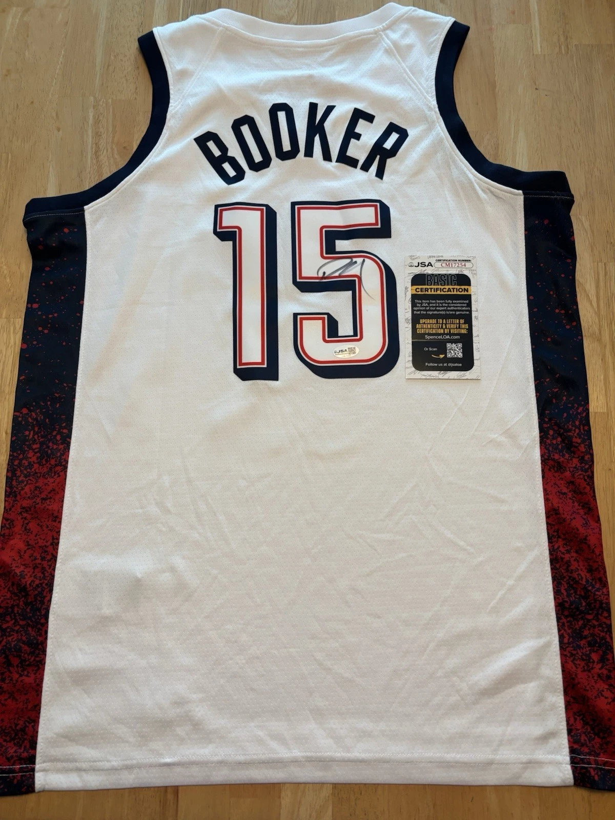 Devin Booker Signed Autographed 2024 Paris Olympics Team USA Jersey. JSA Coa