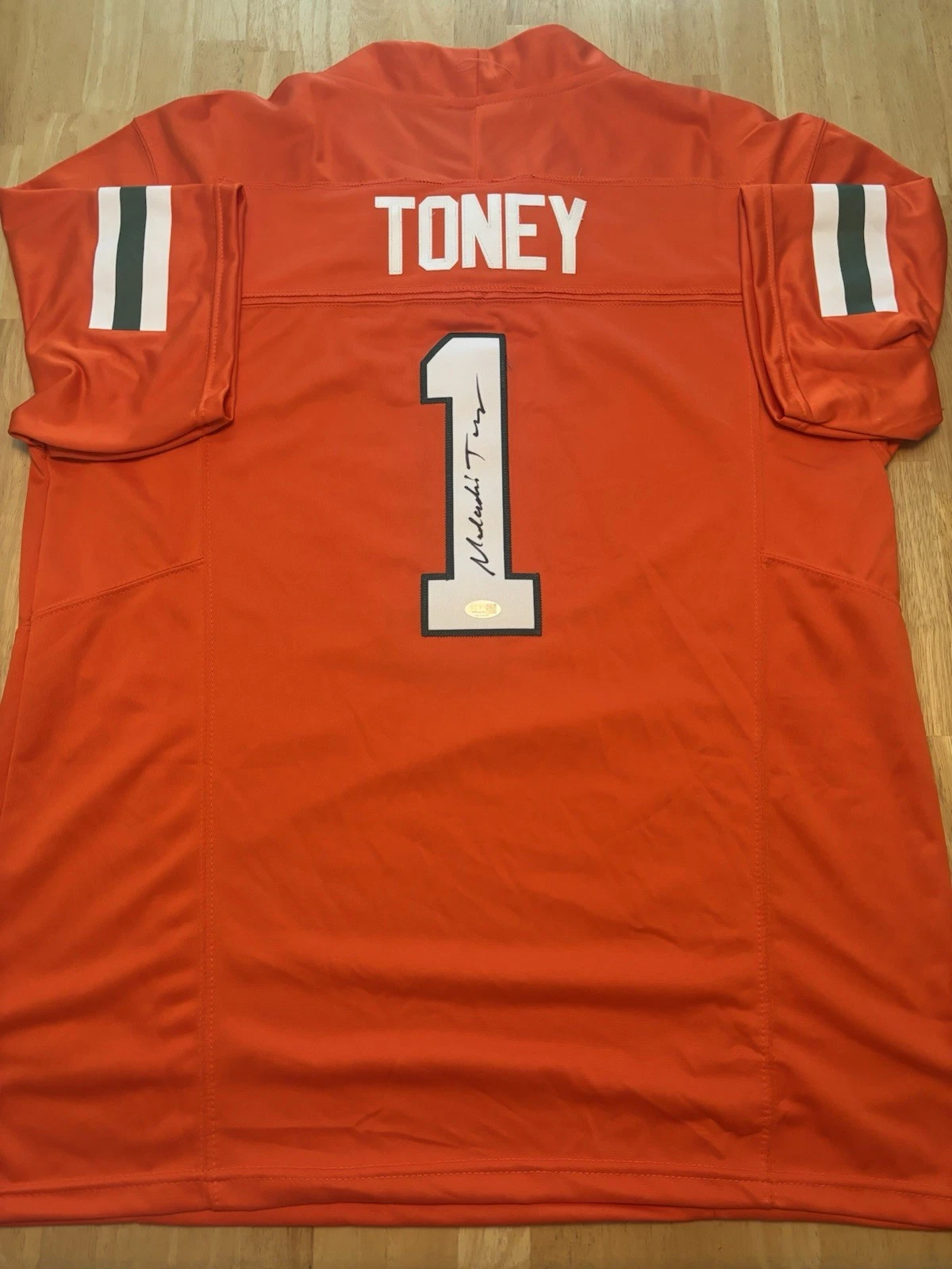 Malachi Toney Signed Autographed Miami Hurricanes Jersey FULL NAME AUTO. JSA Coa