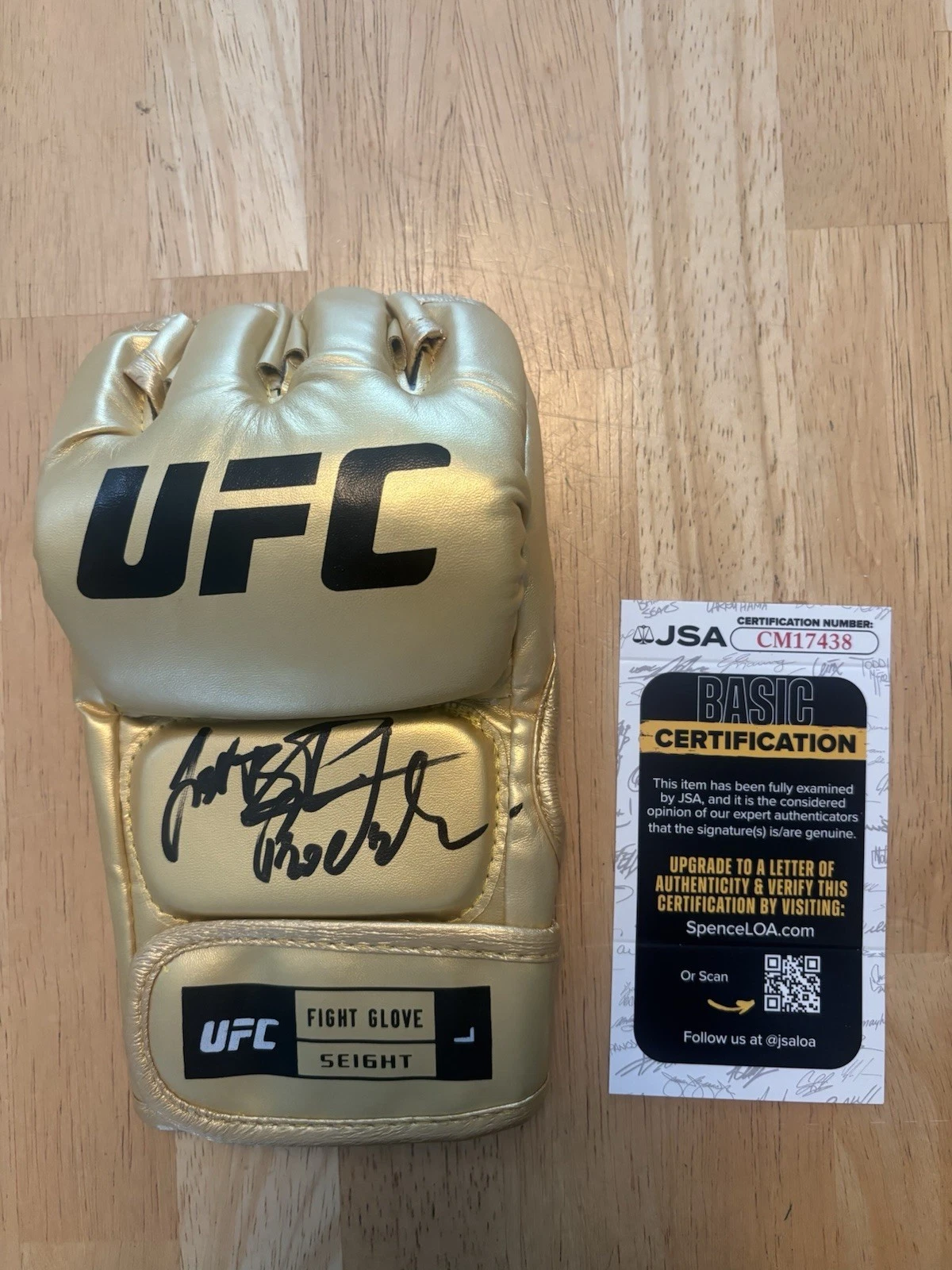 Jiri Prochazka  Autographed Signed Gold UFC MMA Glove JSA Coa Rare. BJP