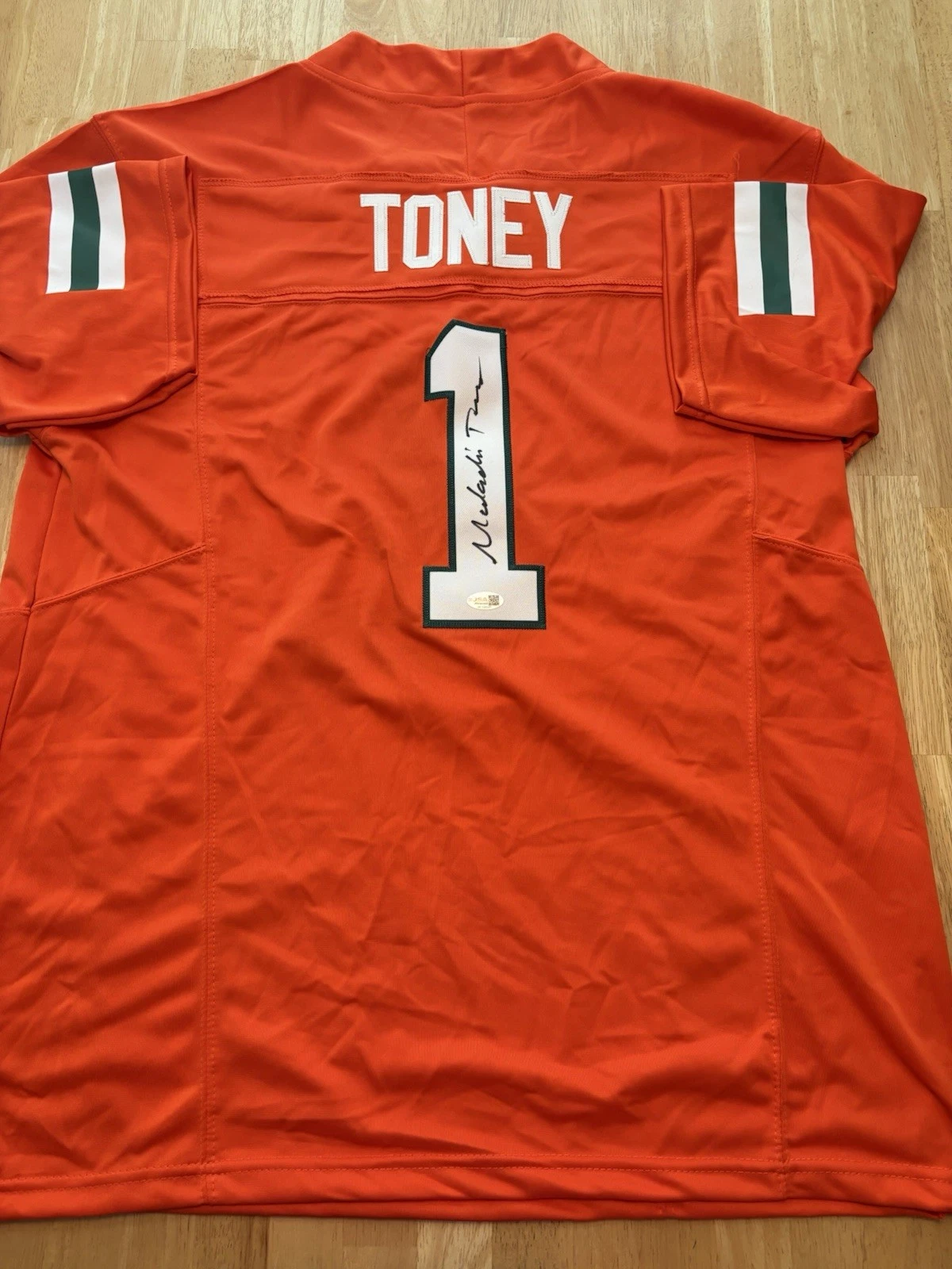 Malachi Toney Signed Autographed Miami Hurricanes Jersey FULL NAME AUTO. JSA Coa