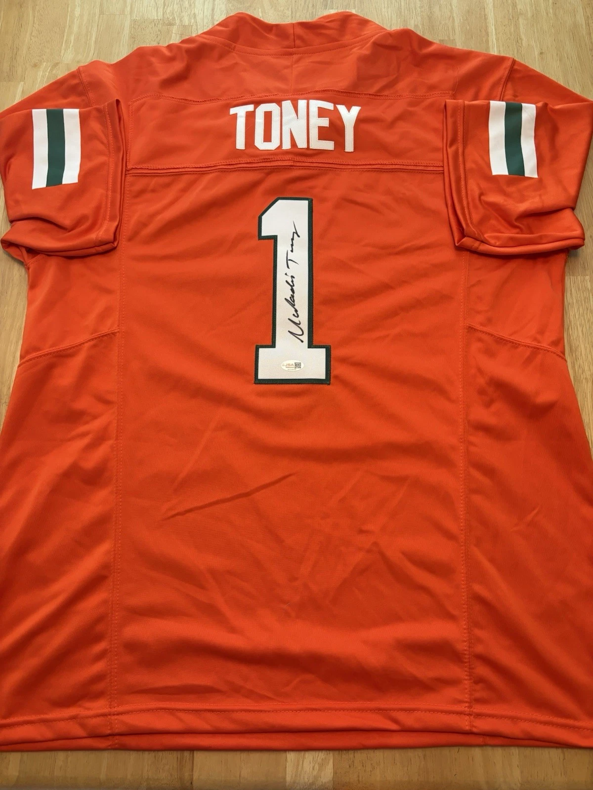 Malachi Toney Signed Autographed Miami Hurricanes Jersey FULL NAME AUTO. JSA Coa