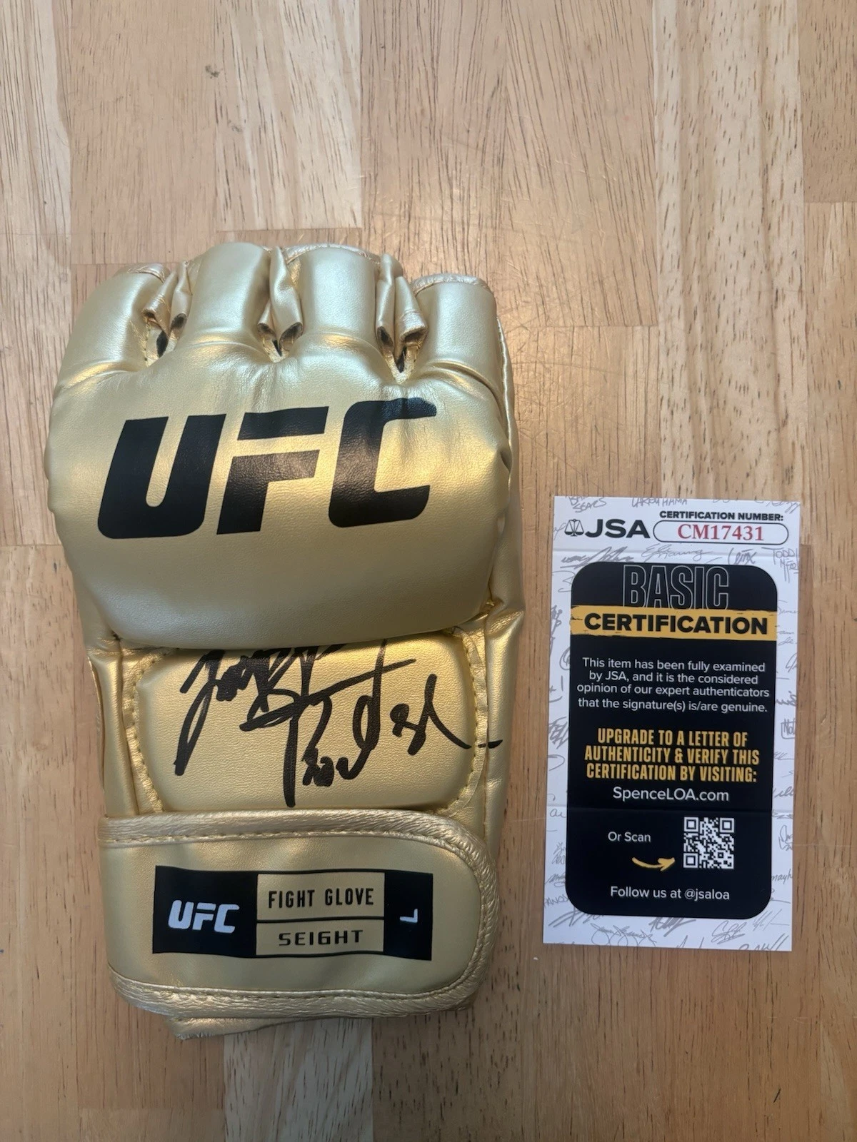 Jiri Prochazka  Autographed Signed Gold UFC MMA Glove JSA Coa Rare. BJP