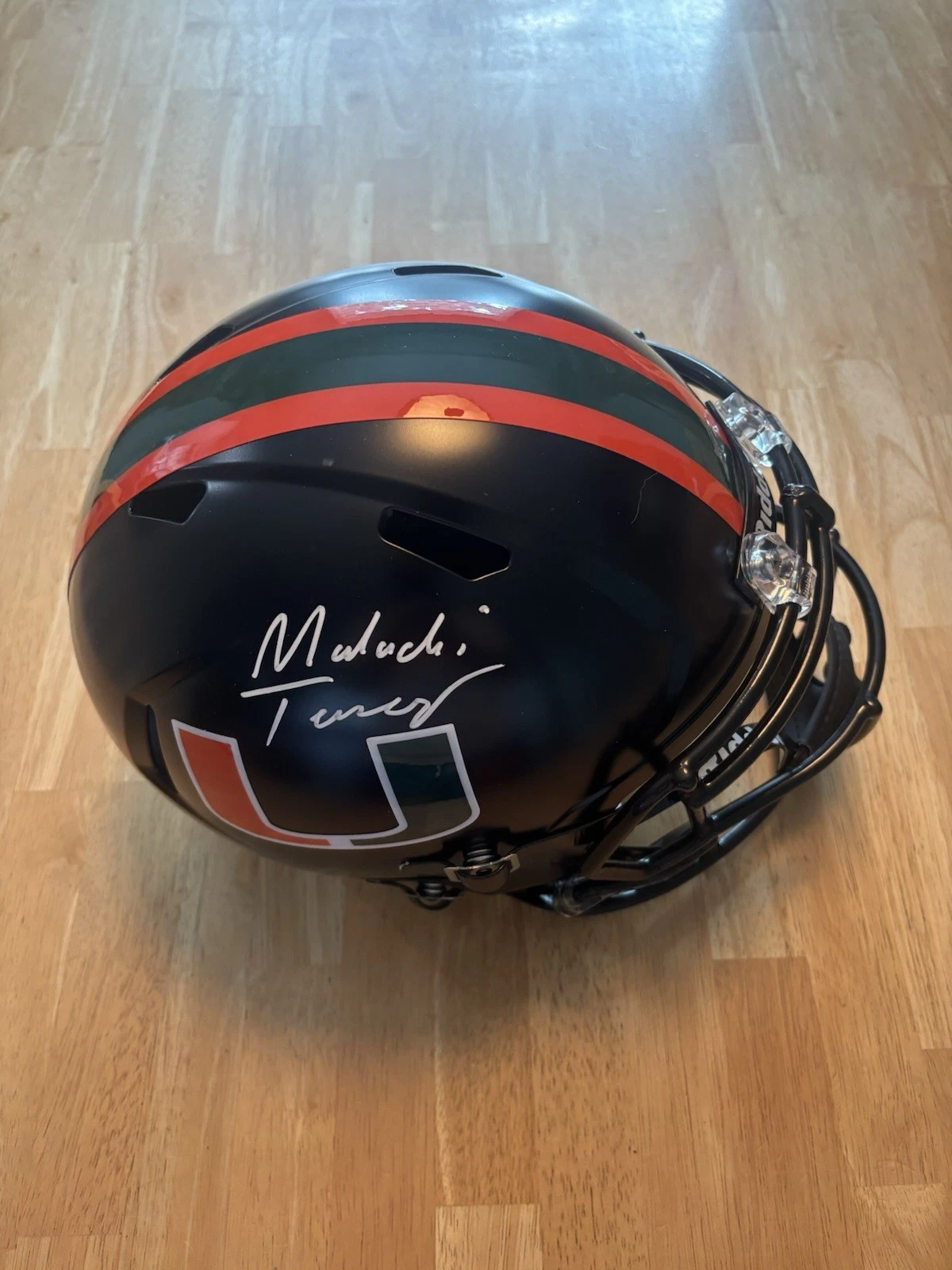 Malachi Toney Miami Hurricanes Signed Autographed FullSize Helmet JSA. Full Name