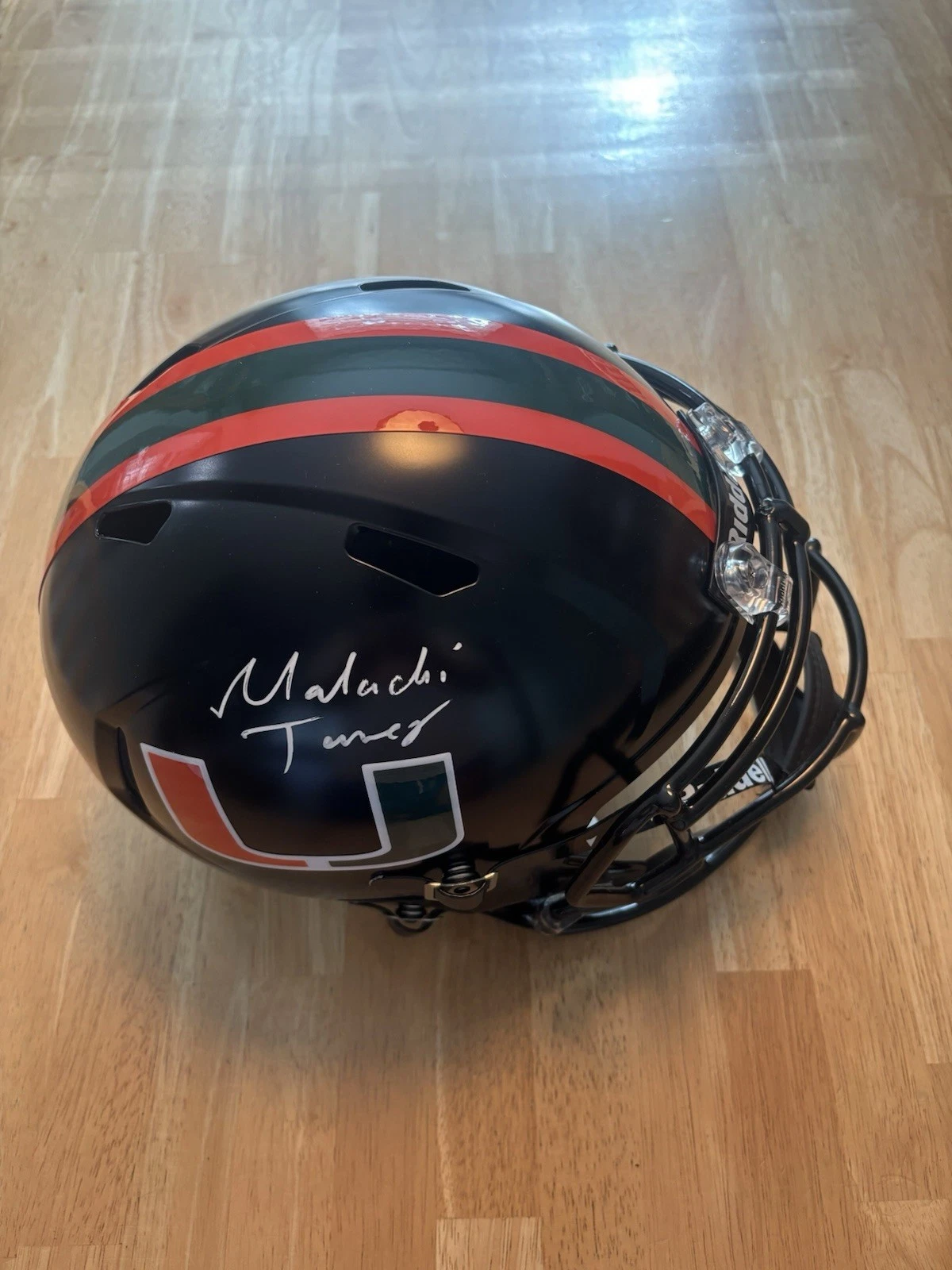 Malachi Toney Miami Hurricanes Signed Autographed FullSize Helmet JSA. Full Name