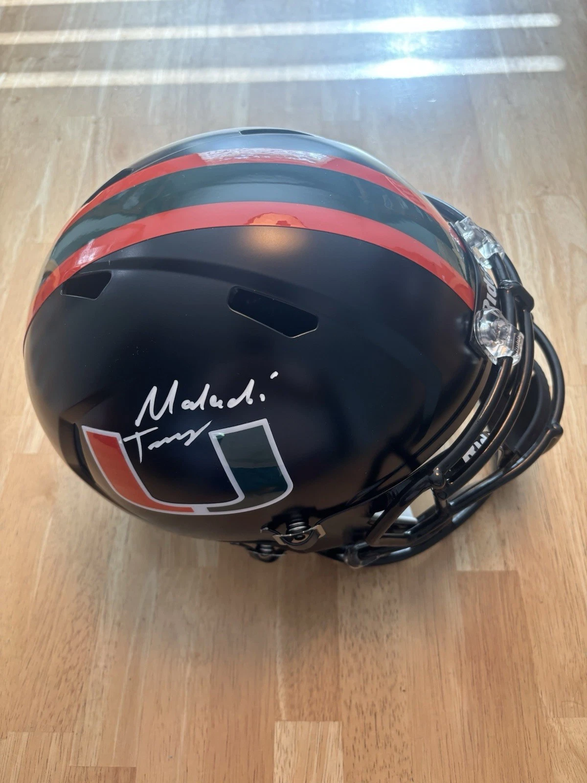 Malachi Toney Miami Hurricanes Signed Autographed FullSize Helmet JSA. Full Name