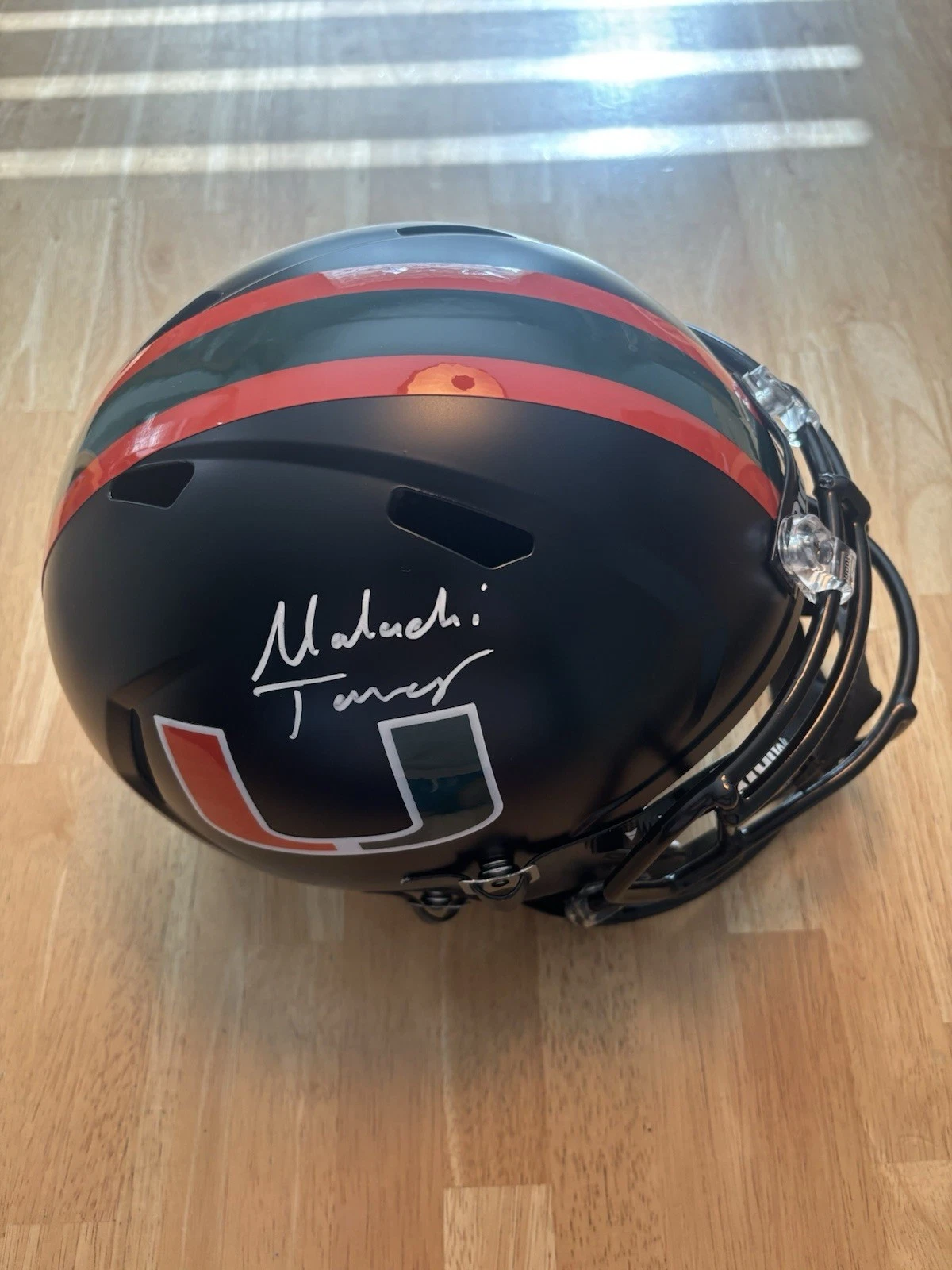 Malachi Toney Miami Hurricanes Signed Autographed FullSize Helmet JSA. Full Name