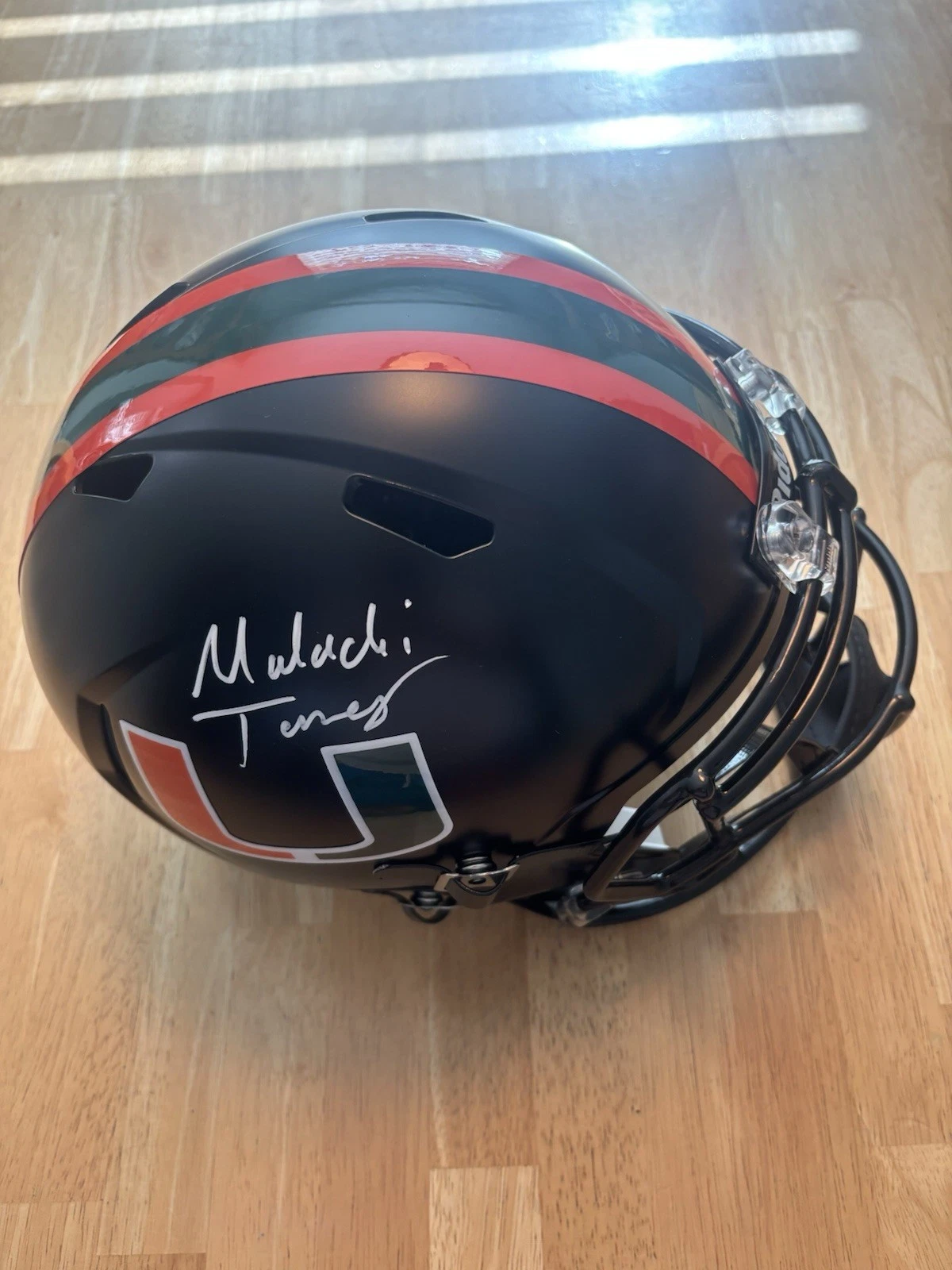 Malachi Toney Miami Hurricanes Signed Autographed FullSize Helmet JSA. Full Name
