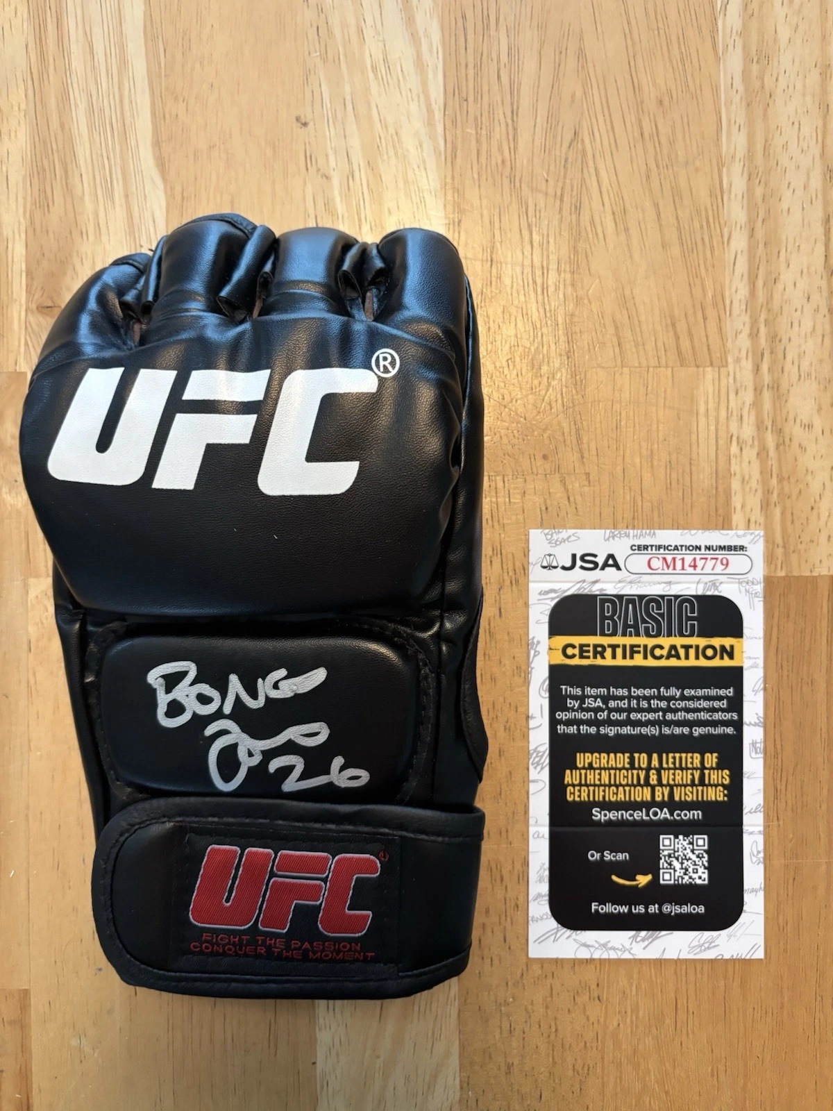 Jon “Bones” Jones Fighter Autographed UFC MMA Glove GOAT JSA COA