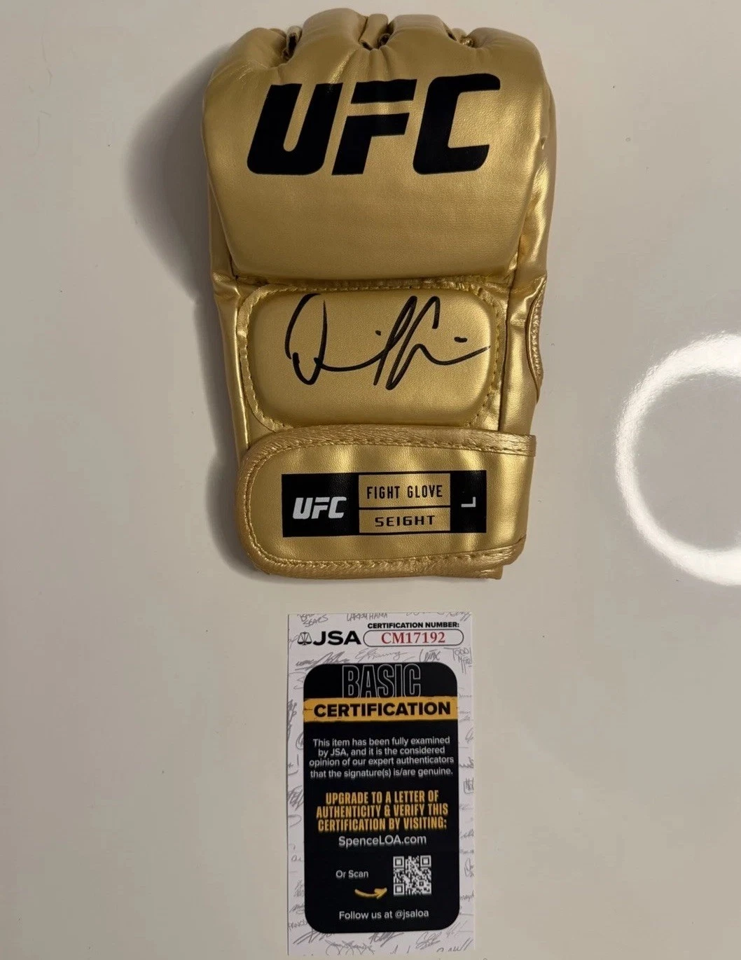 Daniel Cormier Autographed Gold UFC Glove Rare Champ JSA COA