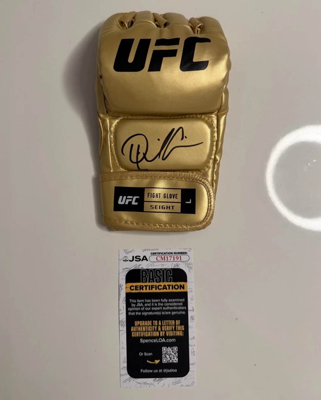 Daniel Cormier Autographed Gold UFC Glove Rare Champ JSA COA
