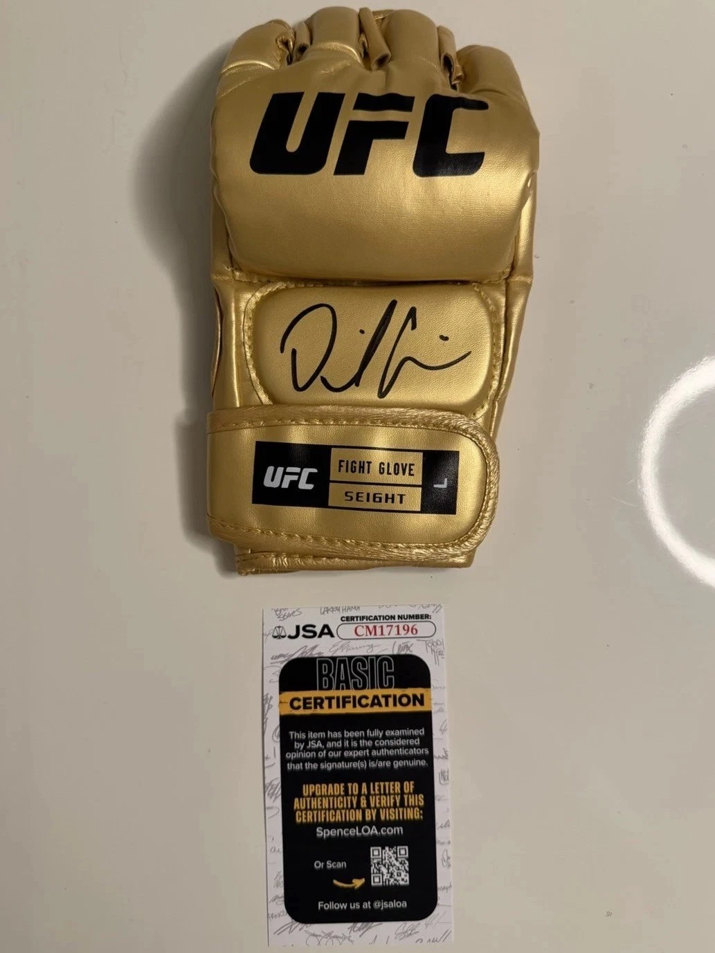 Daniel Cormier Autographed Gold UFC Glove Rare Champ JSA COA