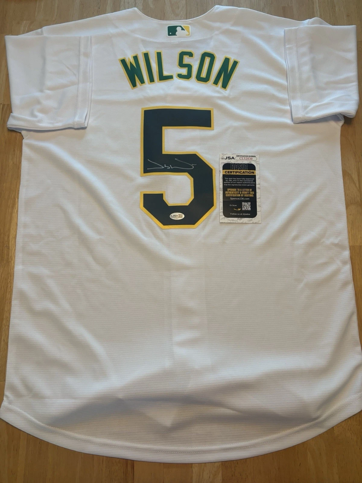Jacob Wilson Signed Autographed Oakland  Athletics Jersey. JSA Coa