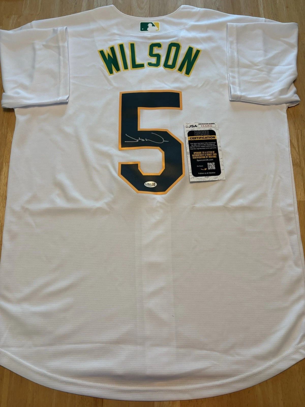 Jacob Wilson Signed Autographed Oakland  Athletics Jersey. JSA Coa