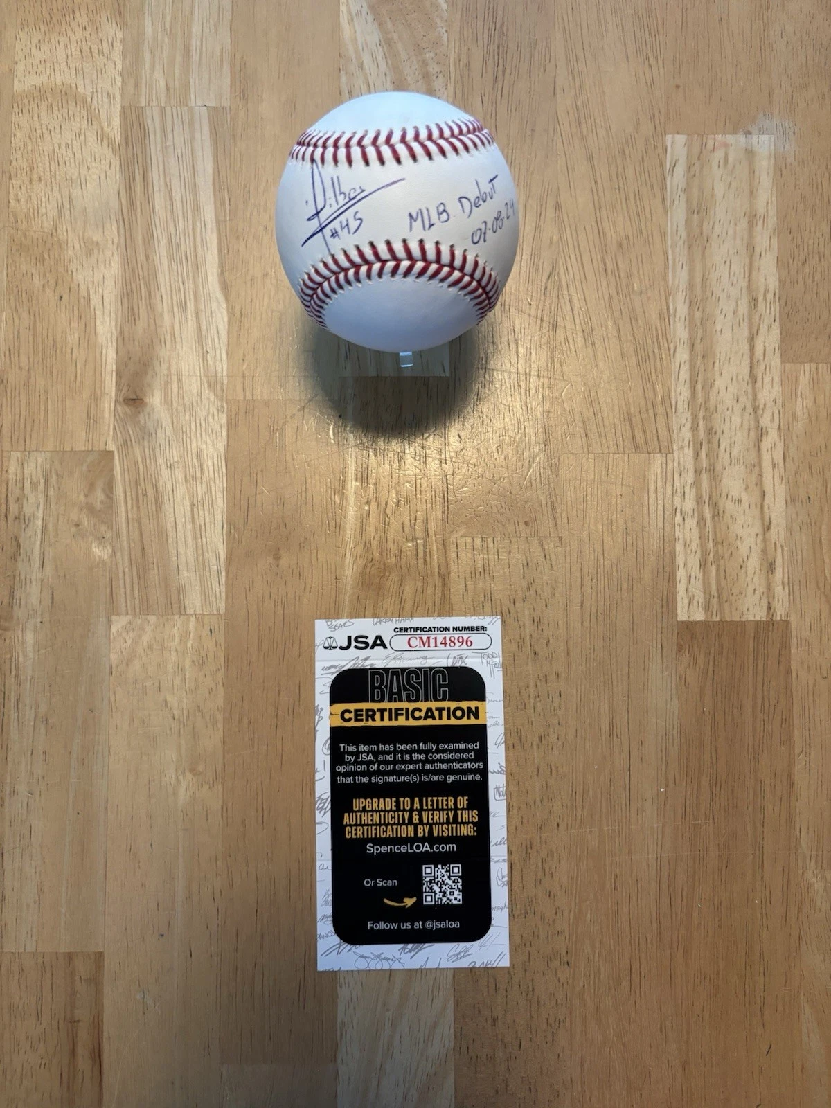Yusniel Diaz Signed Autographed Inscribed Baseball. Jsa Coa