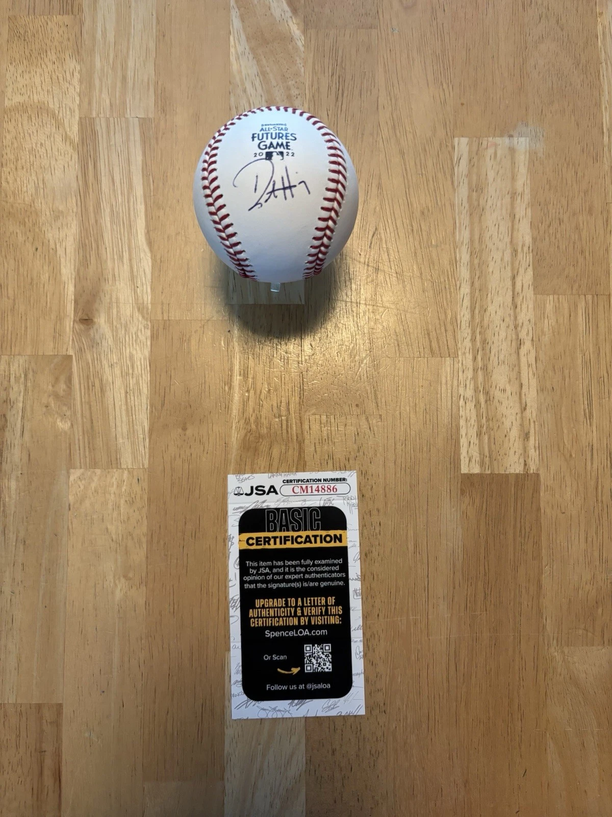 Dustin Harris 2022 Futures Game Signed Autographed Baseball Texas Rangers. JSA
