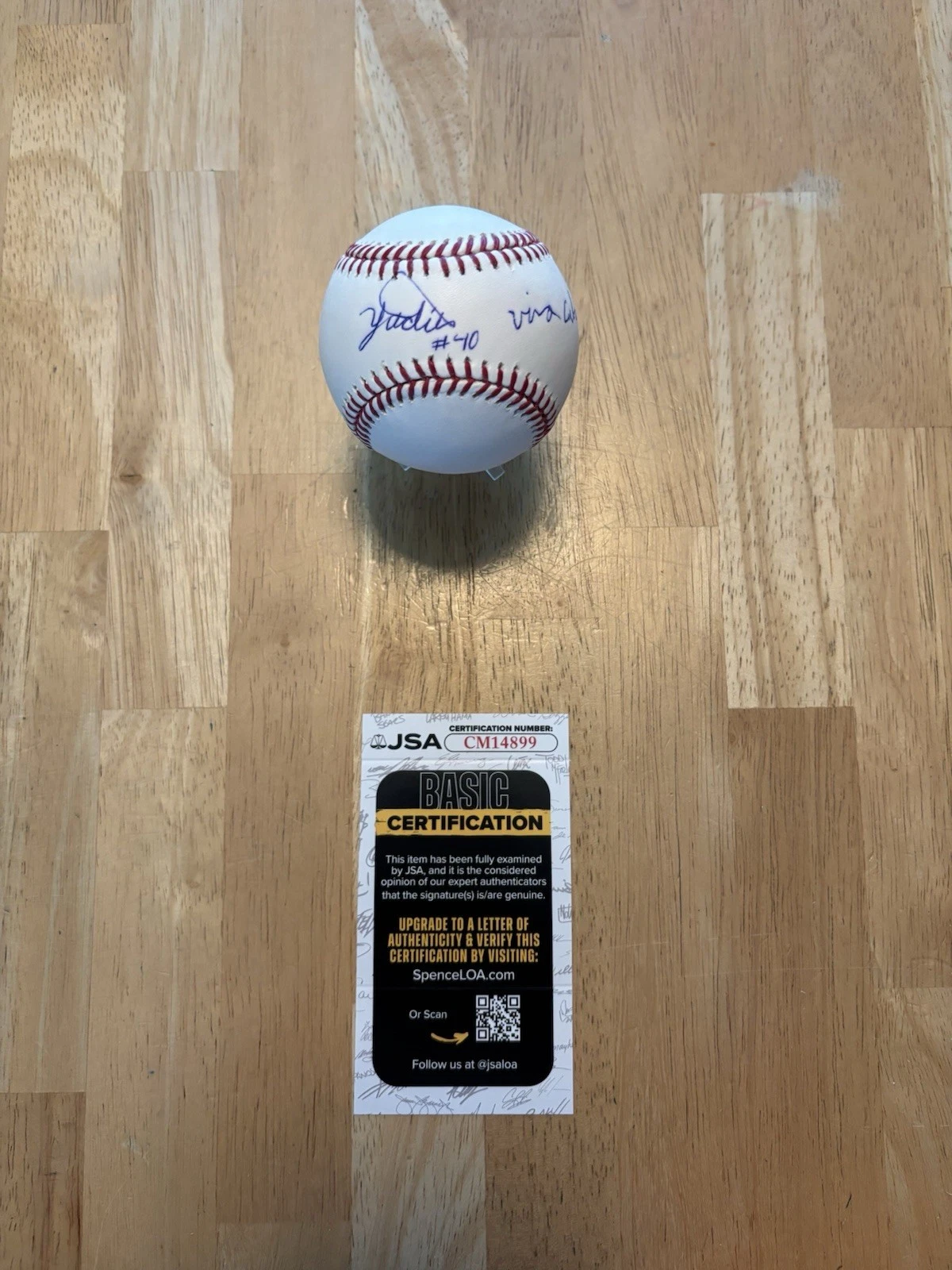 Yusniel Diaz Signed Autographed Inscribed Baseball. Jsa Coa