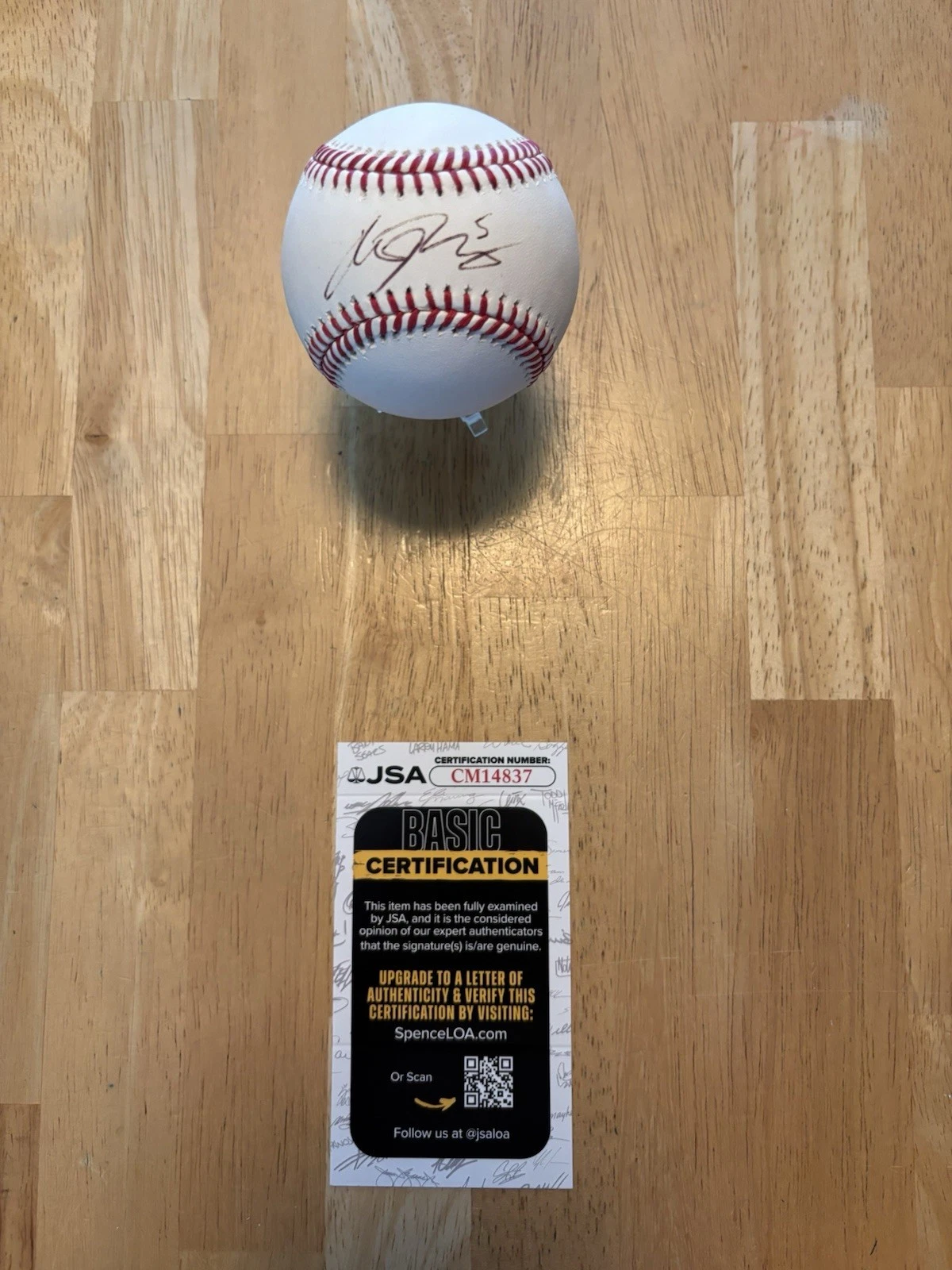 Alek Thomas Arizona Diamondbacks Autographed MLB Baseball JSA Authentic