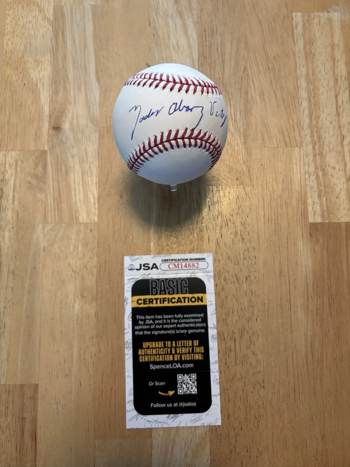 Yusniel Diaz Signed Autographed Inscribed Baseball. Jsa Coa