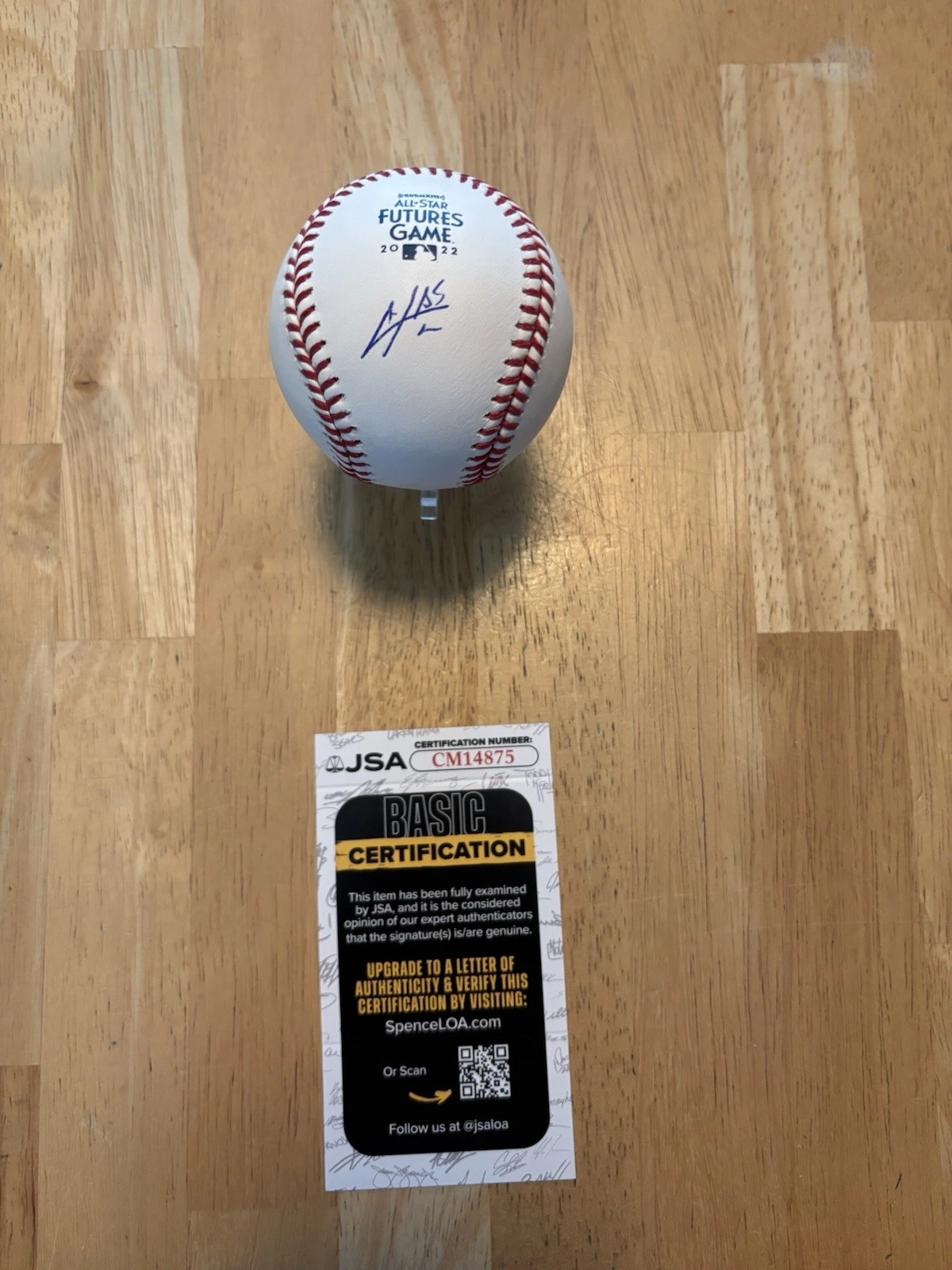 Oscar Colas White Sox Autographed Signed 2022 Futures Game Baseball. JSA Coa