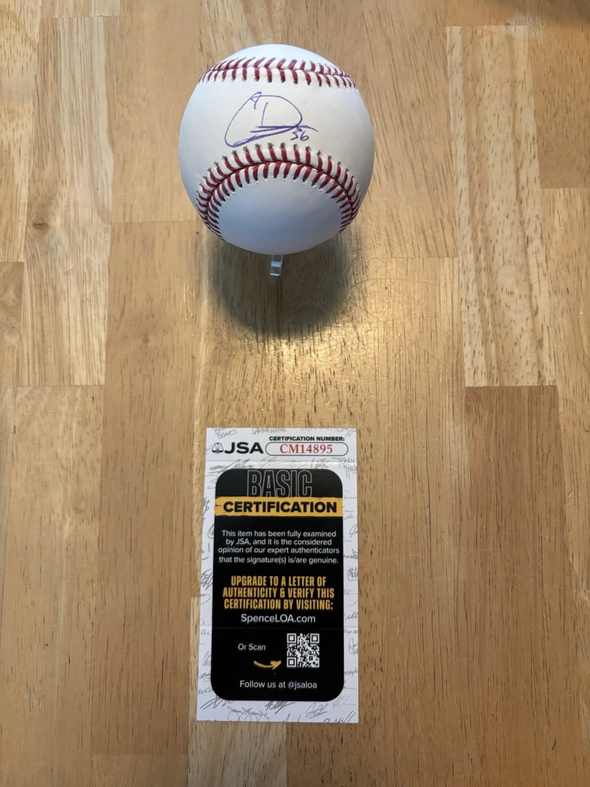 Caden Dana Signed Official Major League Baseball LA Angels JSA Auth