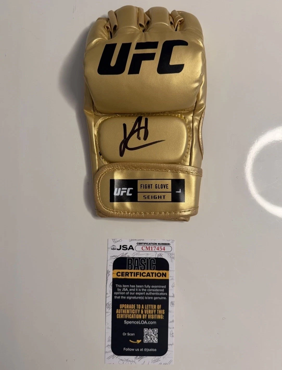 Josh Hokit Autographed Gold UFC Glove MMA Rare JSA COA