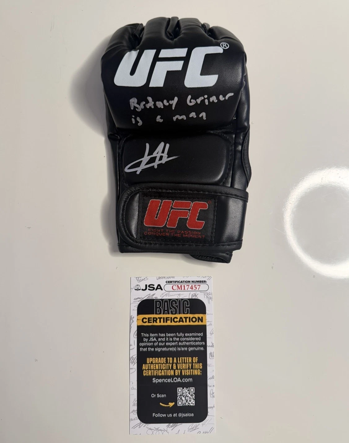 Josh Hokit Autographed UFC Glove MMA Inscribed Rare JSA COA