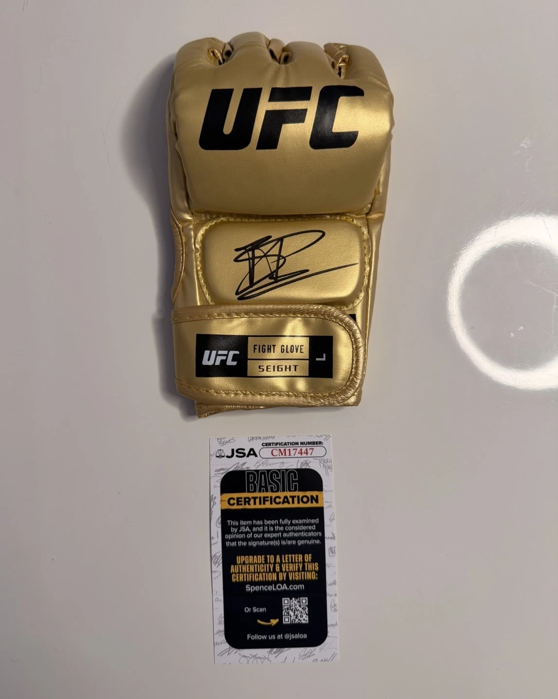 Jiri Prochazka Autographed Gold UFC Champ MMA Glove JSA COA