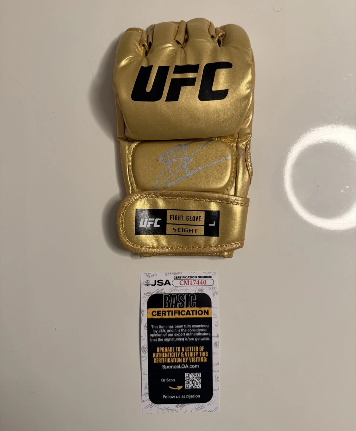 Jiri Prochazka Autographed Gold UFC Champ MMA Glove JSA COA